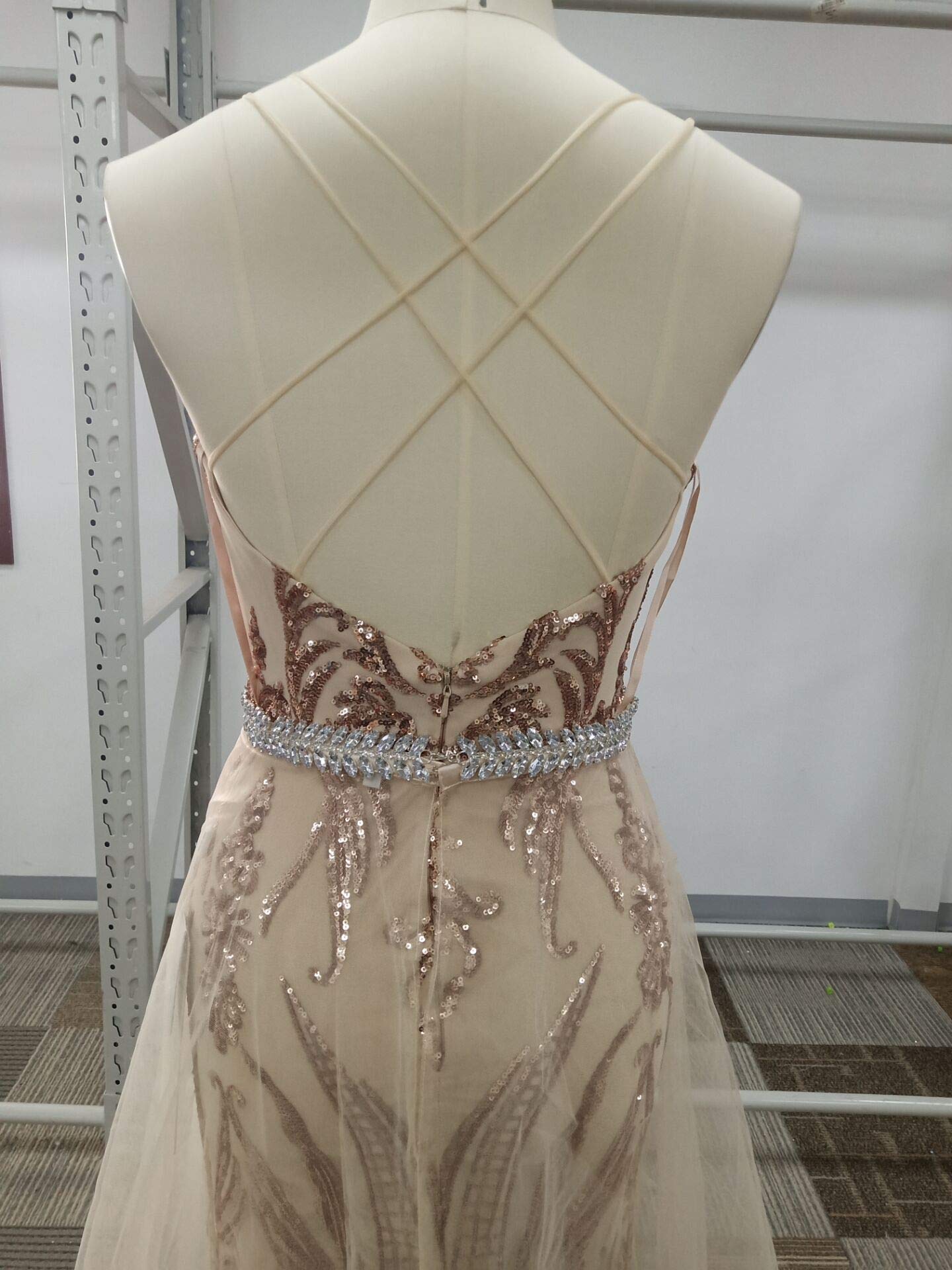 Sarahbridal Luxury Beaded Sequin Evening Gown - Elegant Tulle Applique Embroidery Prom Dress for Women 2024 | Perfect for Formal Events, Weddings & Red Carpet Occasions