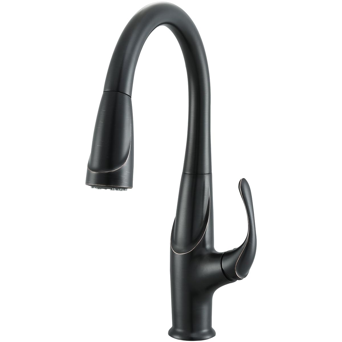 Ancona Eliya Single Handle Pull-Down Kitchen Faucet in Oil Rubbed Bronze - High Arc Spout, 360° Swivel, Durable Metal Construction (Model AN-4253) - Perfect for Modern Farmhouse, Industrial & Contemporary Kitchen Designs