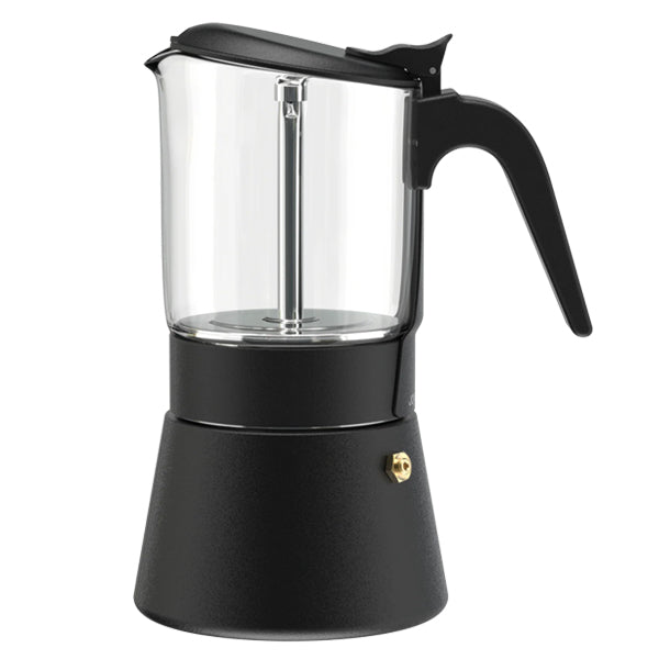 Joy Resolve ClearBrew Stovetop Espresso Maker - 3 Cup Italian Coffee Pot for Rich Espresso, Perfect for Home, Office, Camping & Gifts