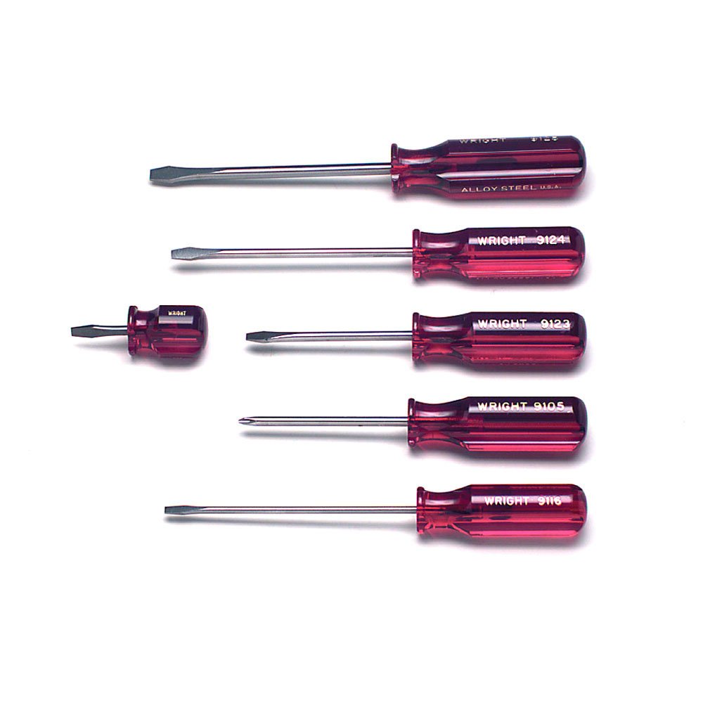 **Wright Tool 9477 6-Piece Screwdriver Set with Durable Pouch - Perfect for DIY, Home Repair, and Professional Mechanics**