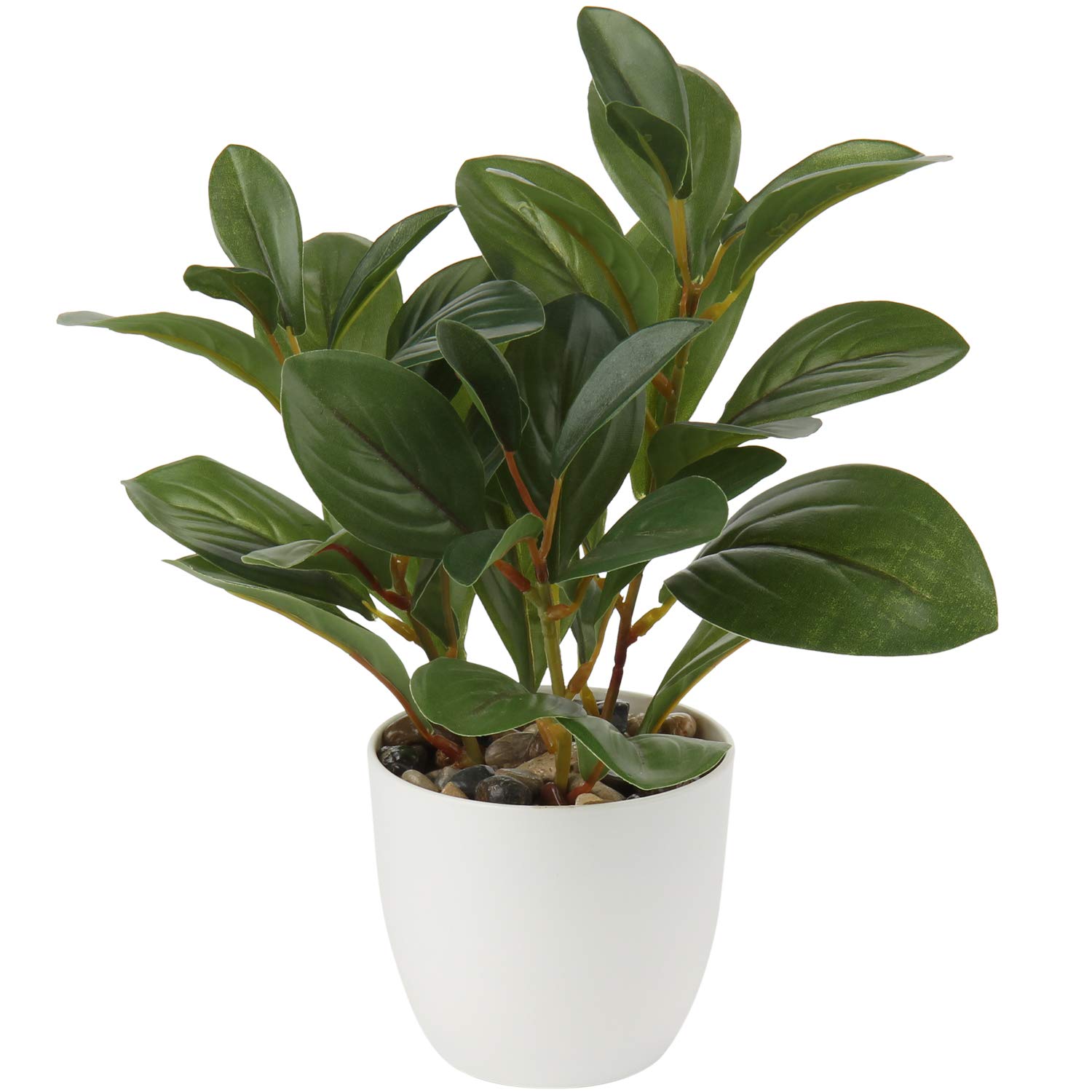 Briful Artificial Mini Camellia Potted Plants - Small Faux Plastic Flowers with Ceramic Vase for Home, Office, Desk Decor - Perfect for Kitchen, Bathroom, Living Room & Indoor Greenery