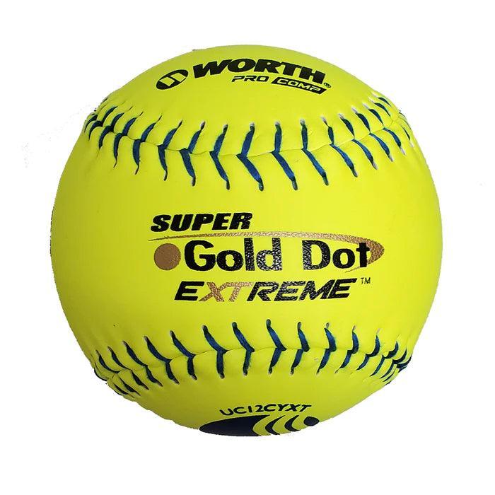 USSSA Super Gold Dot Extreme Classic M Softballs (12 Pack) - High Performance Softballs for Fastpitch & Slowpitch Games, Training, and Tournaments