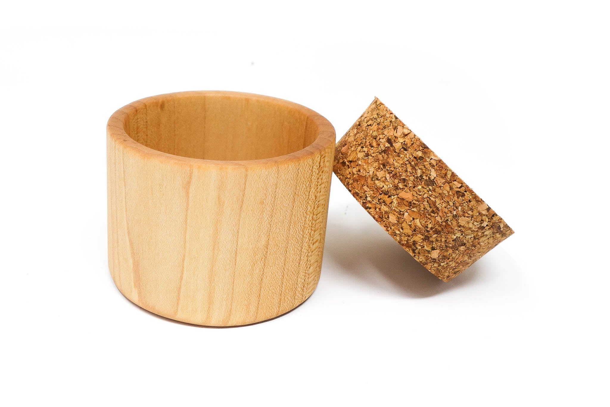 Premium Wooden Salt Cup - Handcrafted Natural Bamboo Salt Holder for Kitchen & Dining Table - Perfect for Himalayan Salt, Sea Salt & Spice Storage