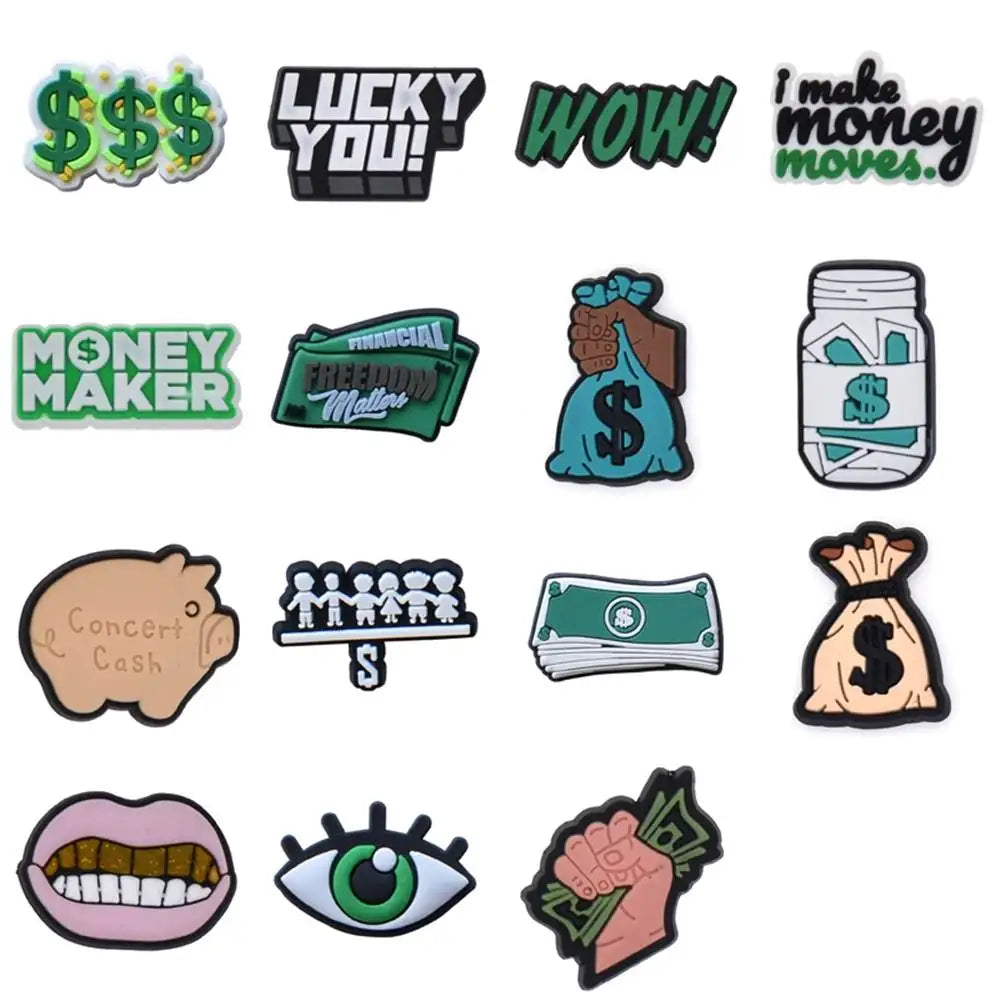 Money Maker Shoe Charms for Crocs - Fashionable Decorations for Women, Men & Kids - Perfect for Sandals, Clogs, Jeans & Shoes - Fun Accessories for Everyday Wear & Special Occasions