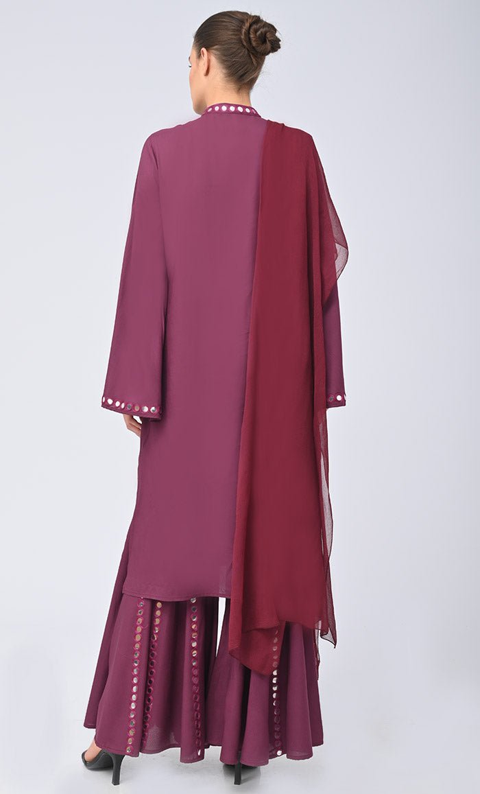 Elegant Rayon Salwar Kameez Set with Matching Chiffon Hijab - Women's Pakistani/Indian Ethnic Wear for Parties, Weddings & Festivals (Perfect for Eid, Diwali & Special Occasions)