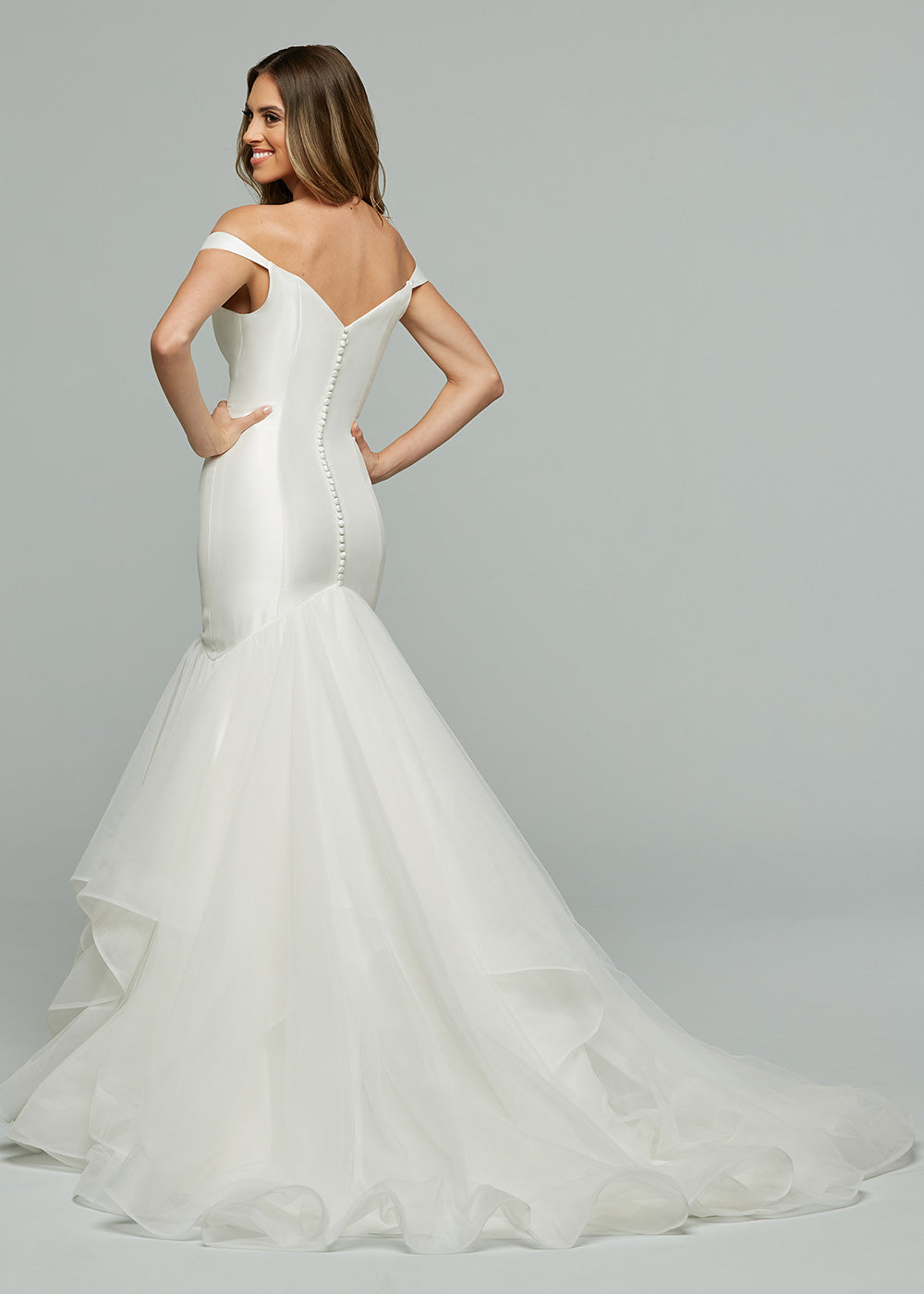 Cassidy Mikado Fit Flare Dress - Off The Shoulder Straps & Tiered Skirt for Women | Perfect for Weddings, Parties & Special Occasions