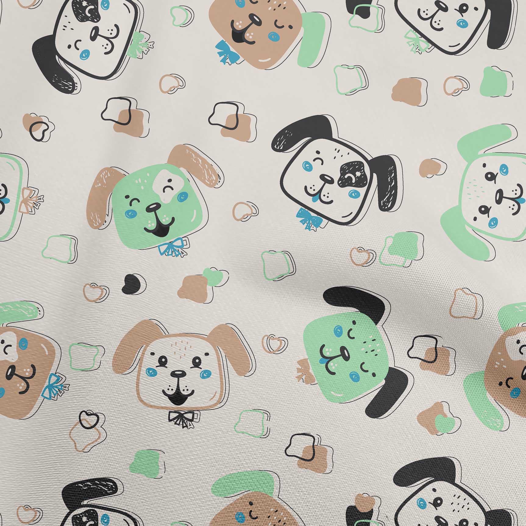 oneOone Polyester Spandex Light Beige Fabric - Asian Kawaii Printed Craft Fabric by The Yard (56 Inch Wide) for Sewing DIY Projects, Cosplay Costumes & Home Decor