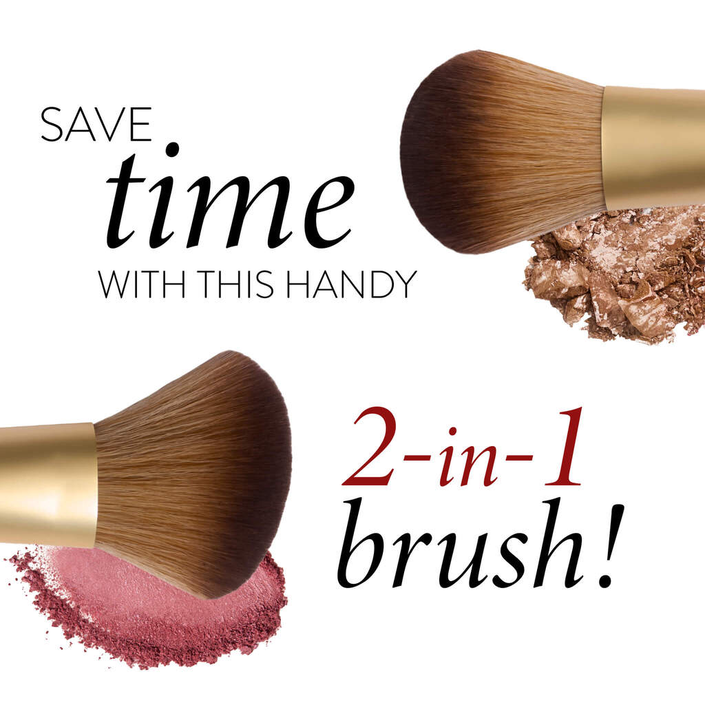Dual Ended Blush & Bronzer Brush - Professional Makeup Brush for Contouring & Highlighting - Perfect for Everyday Makeup & Travel