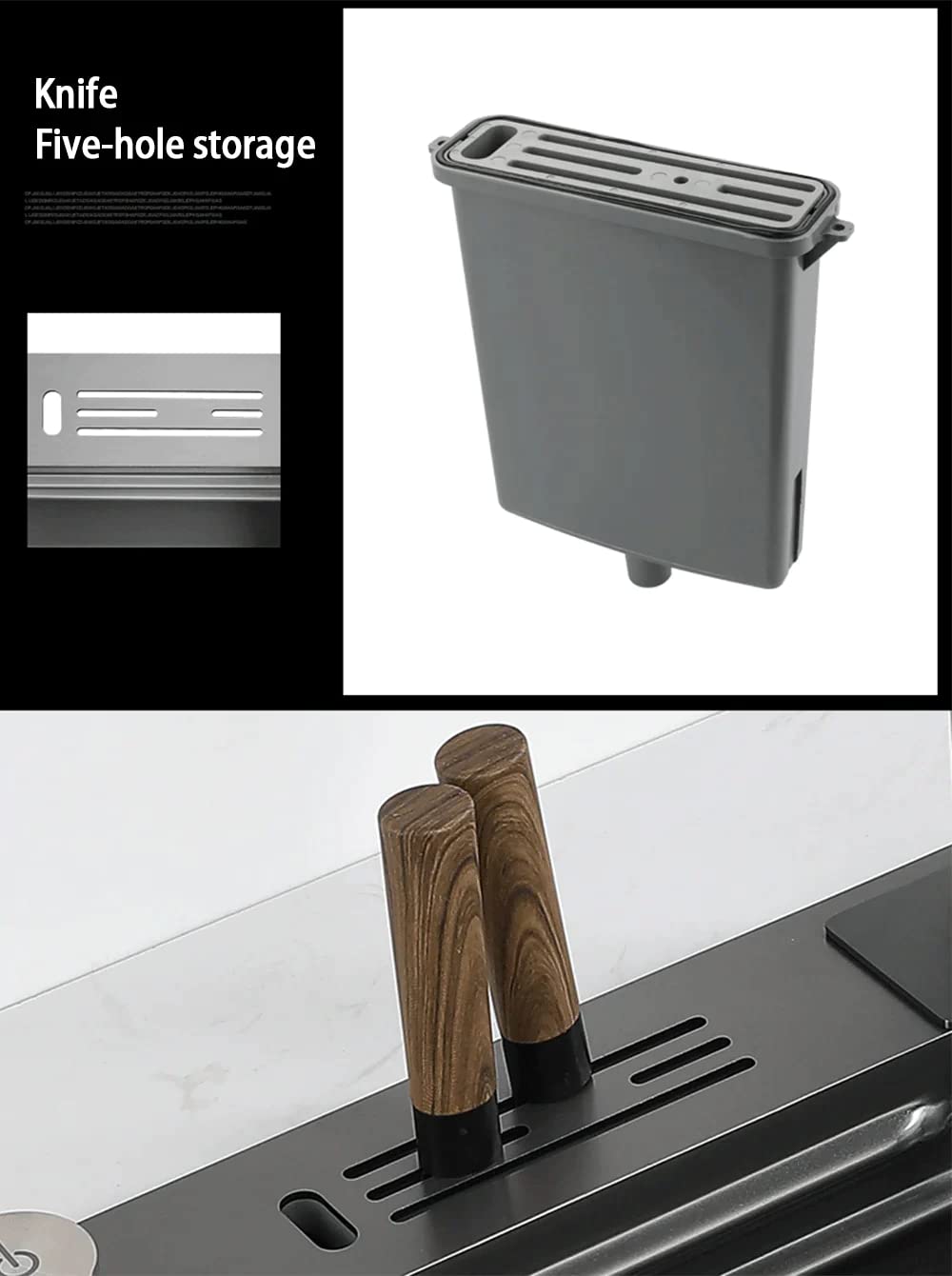 32x18x9 Inch 304 Stainless Steel Kitchen Sink with Pull Down Faucet - Black Matte Single Bowl Sink with Cutting Board, Knife Holder & 2 Fruit Baskets | Perfect for Modern Kitchens, Restaurant Prep & Small Space Cooking Areas