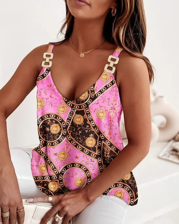 Women's Printed Tank Top - Stylish & Comfortable Summer Sleeveless Shirt for Casual Wear, Gym, Beach & Outdoor Activities