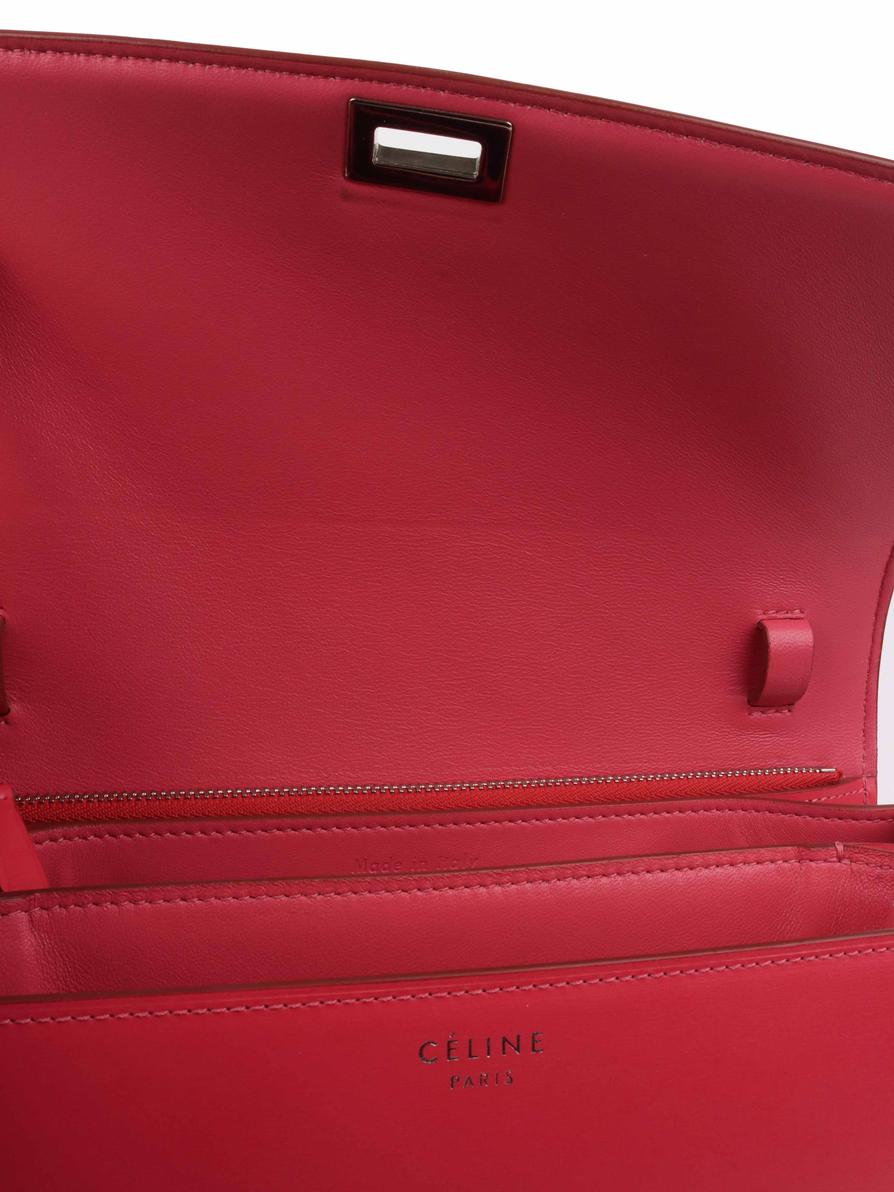 Celine Medium Classic Handbag in Box Calf Leather - Raspberry Pink Luxury Shoulder Bag for Women | Perfect for Work, Travel & Evening Events