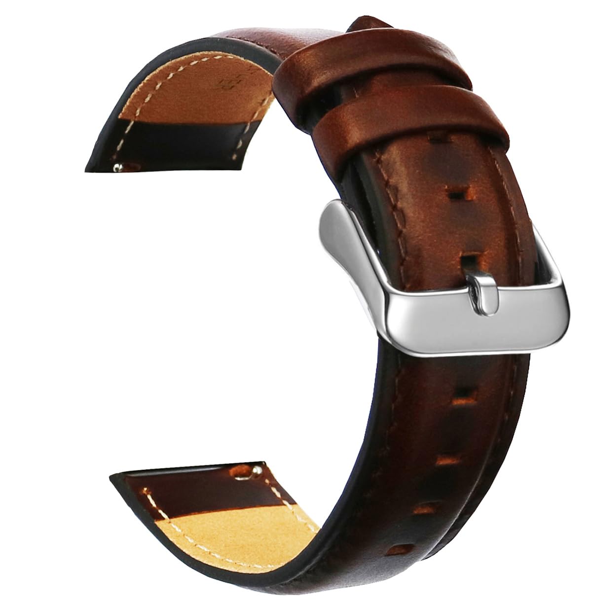 OTOPO Leather Strap for Galaxy Watch 6/5/4 - 20mm Quick Release Band for Work & Travel