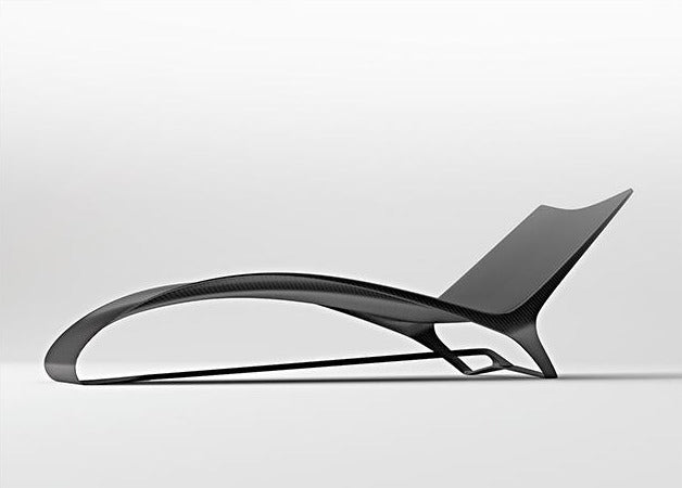 Premium Fluid Carbon Fiber Chaise Lounge by Mast Elements - Modern Outdoor/Indoor Patio Furniture for Poolside, Garden & Luxury Home Decor