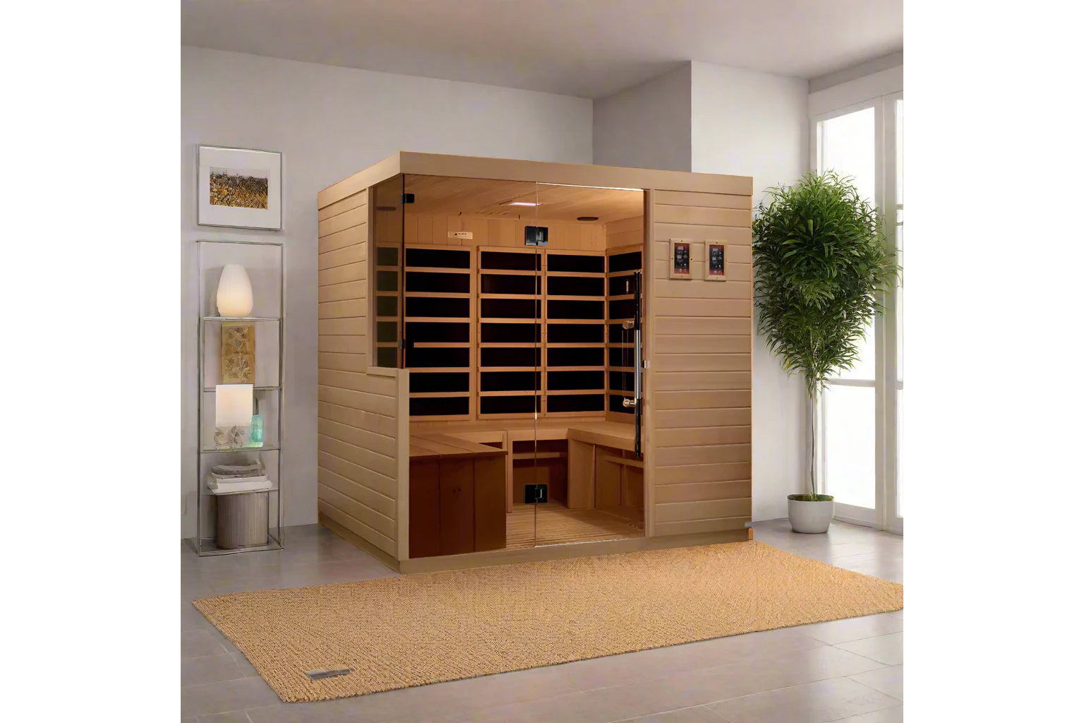 Dynamic La Sagrada 6-Person Indoor Ultra Low EMF FAR Infrared Sauna - Perfect for Home Relaxation & Detox