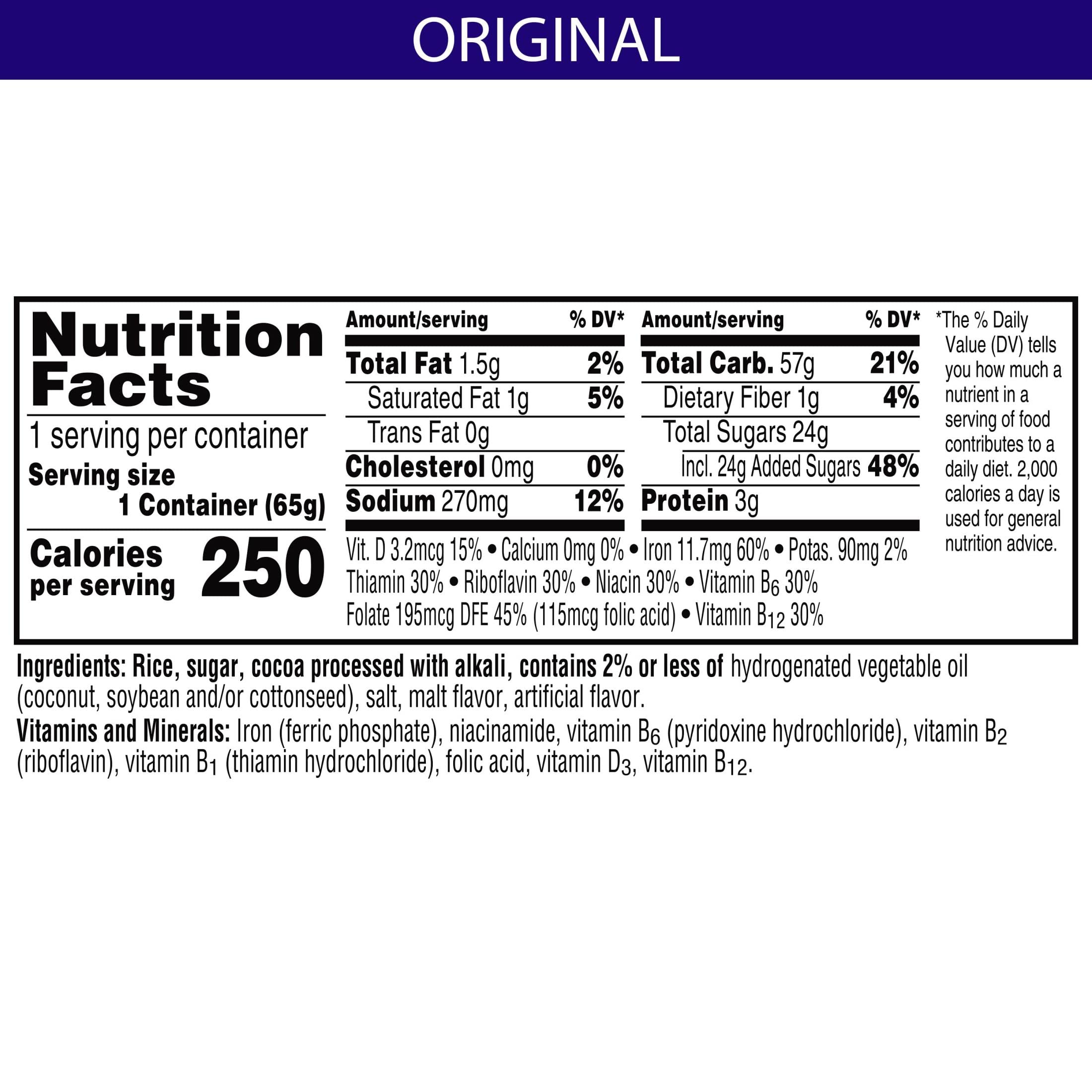 Kellogg's Cocoa Krispies Breakfast Cereal Cups - 12 Pack (27.6oz) | Chocolate Flavored Kids Snacks | Portable Cereal To Go | Perfect for School Lunches, Road Trips & Quick Breakfasts