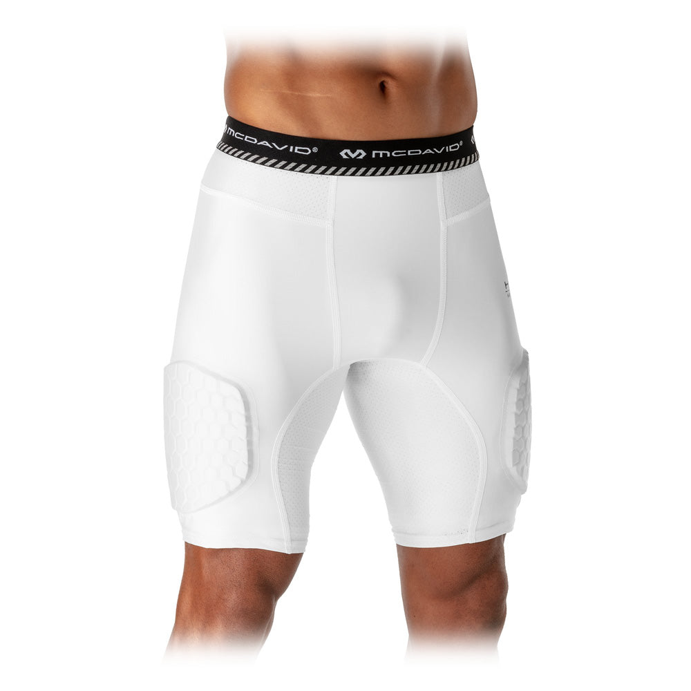HEX® Men's Basketball Compression Shorts with Built-in Thigh Pads - Moisture Wicking Performance Shorts for Basketball, Training & Gym Workouts