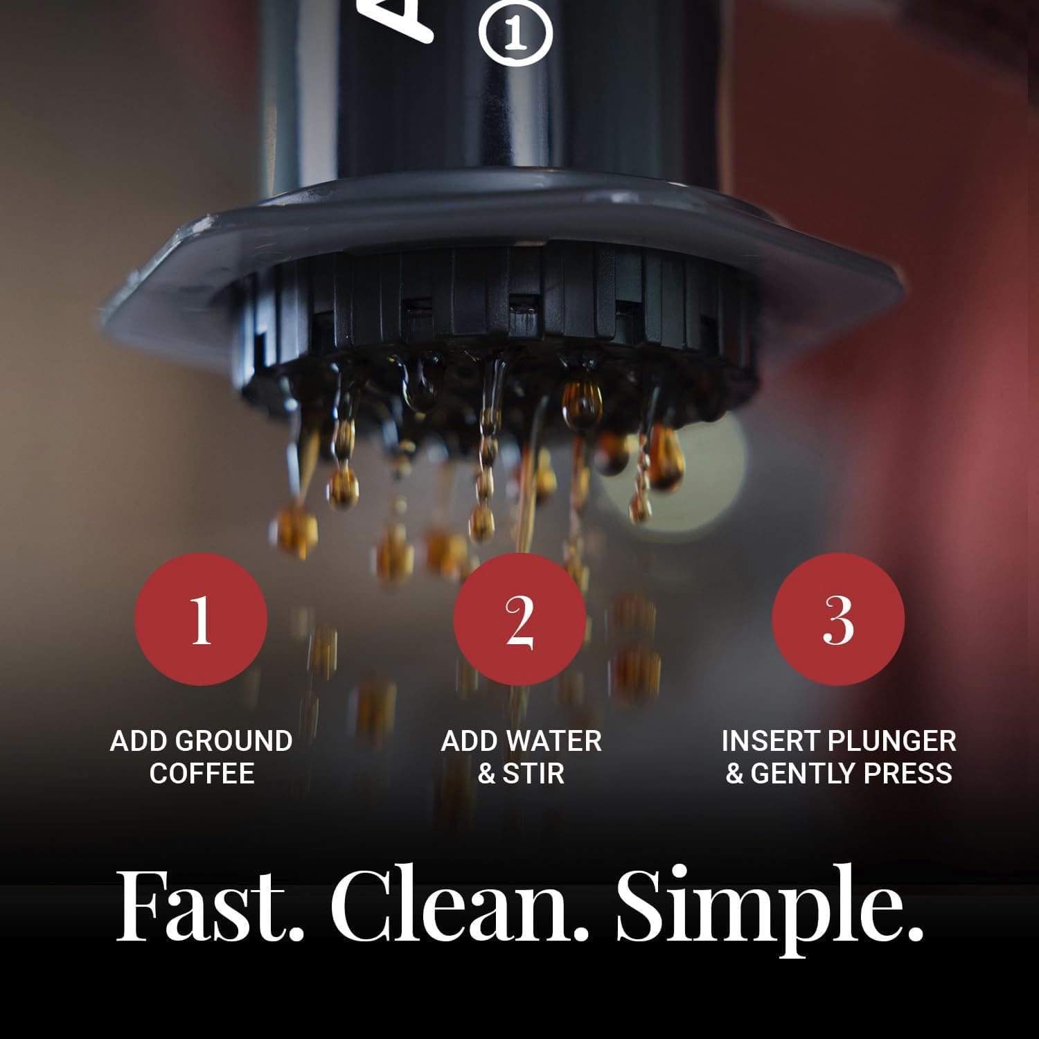 AeroPress Coffee Maker & Espresso Machine - Fast & Easy Brewing, Smooth & Bitter-Free Coffee - Makes 1-3 Cups per Press (Black) - Perfect for Home, Office, Camping & Travel