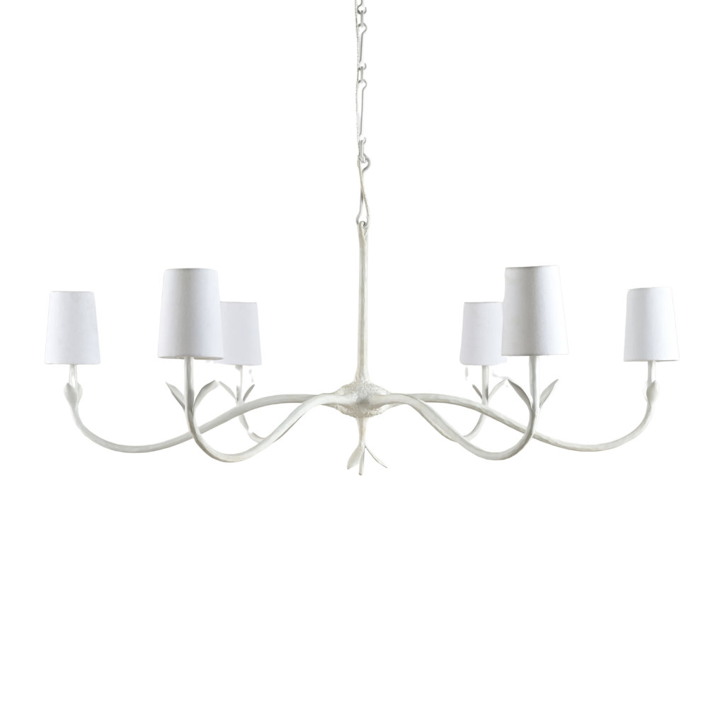 Sylvie White Chandelier - Elegant Crystal Ceiling Light Fixture for Dining Room, Bedroom, or Living Room Decor