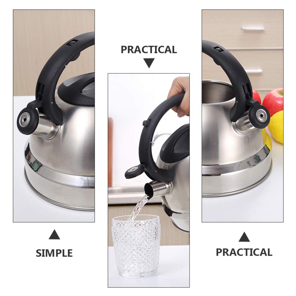 Premium Stainless Steel Whistling Tea Kettle - 2.5QT Thickened Bottom for Fast Boiling, Durable & Safe for Stovetop Use - Perfect for Tea, Coffee & Hot Water - Ideal for Home, Office & Camping