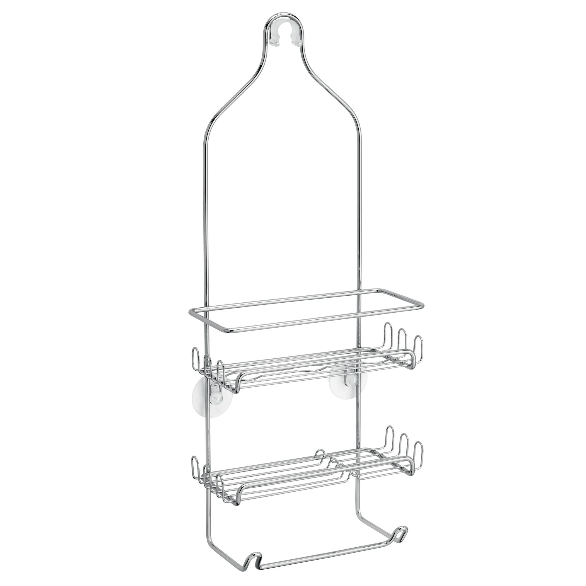 iDesign Milo Metal Wire Hanging Shower Caddy Organizer - Chrome Bathroom Storage with Baskets & Towel Bar for Shampoo, Conditioner, Soap, Razors & Towels (9