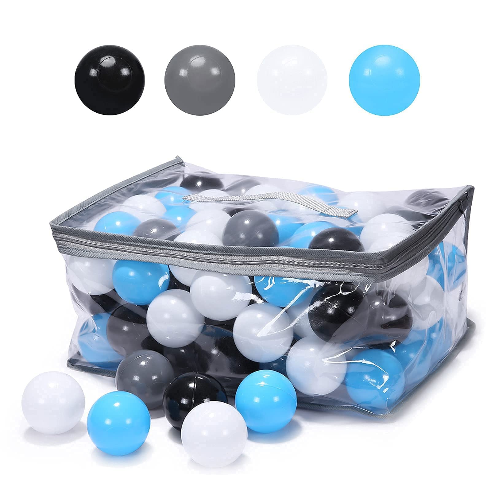 STARBOLO 100-Pack Soft Plastic Ball Pit Balls - BPA & Phthalate Free, Non-Toxic, Crush Proof Play Balls for Toddlers & Kids (Ages 1-5) - Perfect for Indoor Play, Birthday Parties, Ball Pits, Pools, and Tents