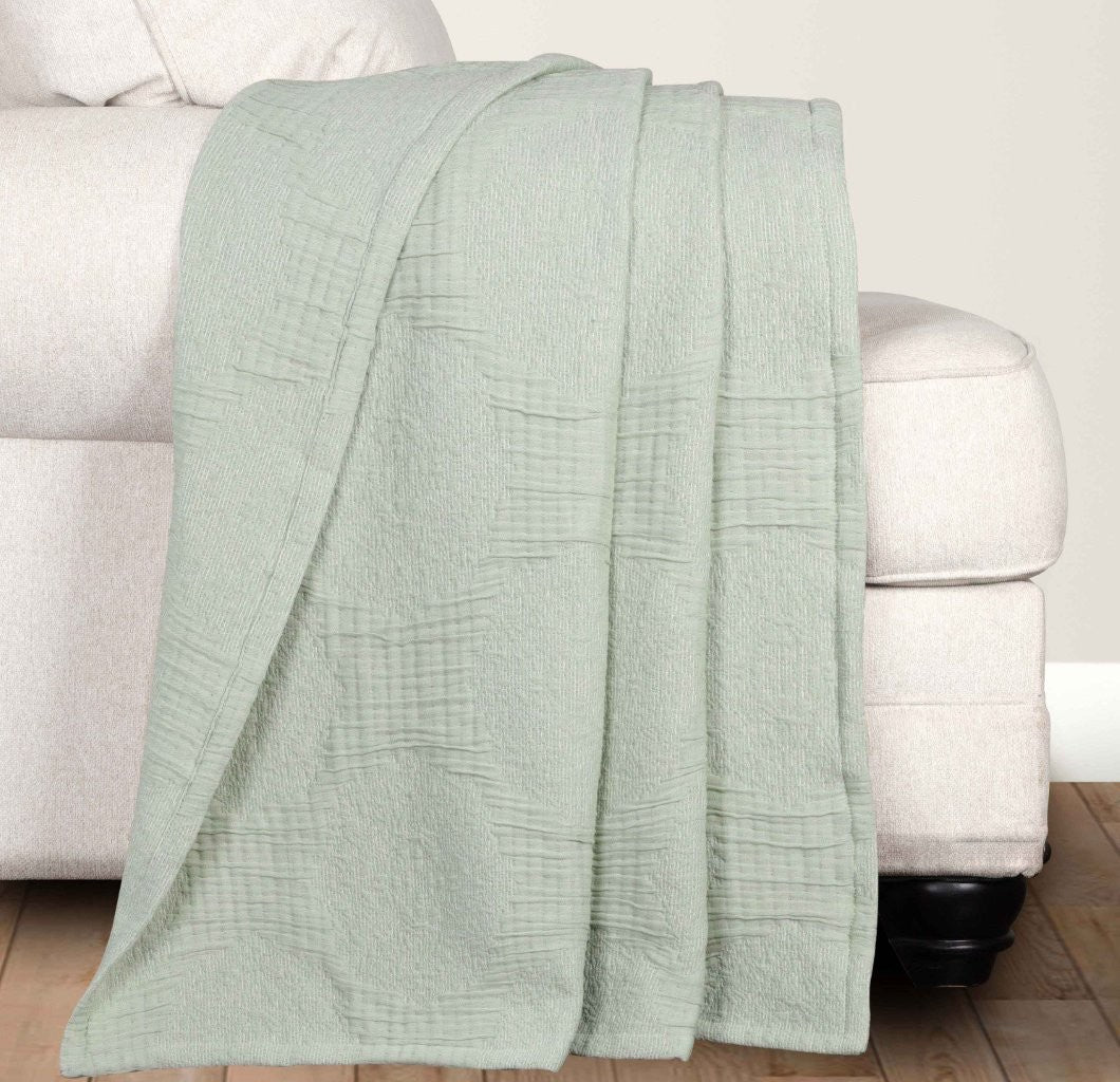Tanta Cotton Medium Weight Crinkle Woven Coverlet - Soft & Breathable Bedspread for All Seasons | Perfect for Bedroom Decor, Guest Rooms & Cozy Home Styling