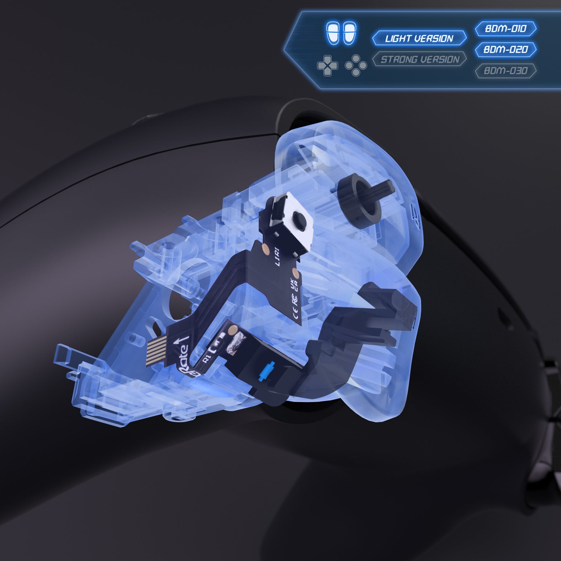 eXtremeRate Micro Switch Light Version Tactile Clicky Hair Trigger Kit V2 for PS5 Controller BDM 010/020 - Ergonomic L2R2 Tactile L1R1 Mouse Click Buttons - Perfect for Competitive Gaming & FPS Shooters