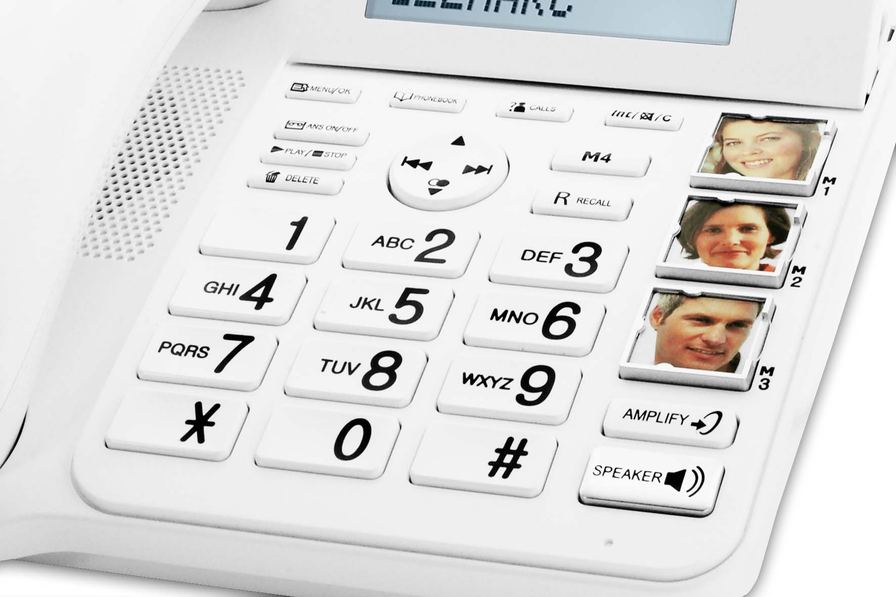 Geemarc Amplidect 295 Combi Photo - Loud Corded & Cordless Phone with Answering Machine, Custom Photo Buttons for Seniors - Hearing Aid Compatible for Mild to Moderate Hearing Loss - Perfect for Elderly Care & Home Use