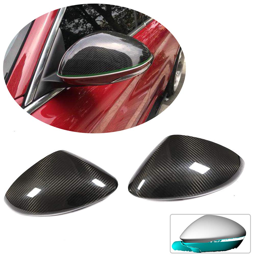 MCARCAR KIT Real Dry Carbon Fiber Mirror Cover for Alfa Romeo Stelvio 2017-2019 - Side Rearview Mirror Caps, Exterior Shell Upgrade - Perfect for Car Enthusiasts & Customization