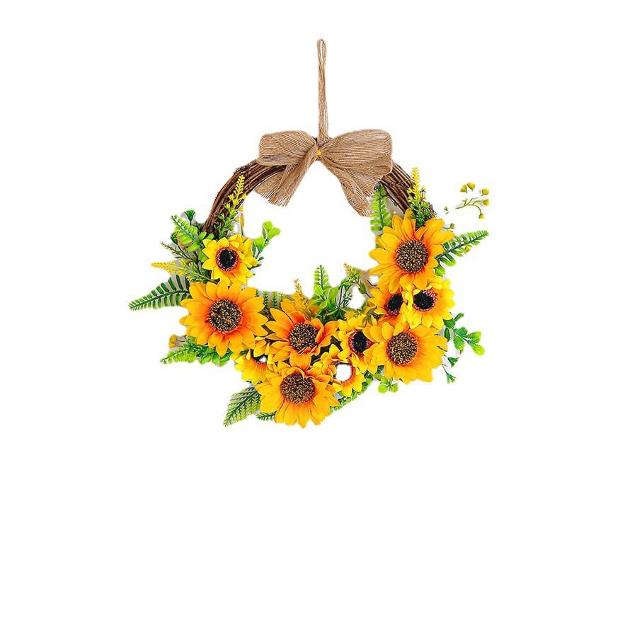 13.7 Inch Artificial Bumble Bee Wreath for Front Door - Spring Summer Rustic Home Decor Wall Hanging Garland (Yellow) | Perfect for Farmhouse Entryway, Porch Decor & Seasonal Wall Decoration