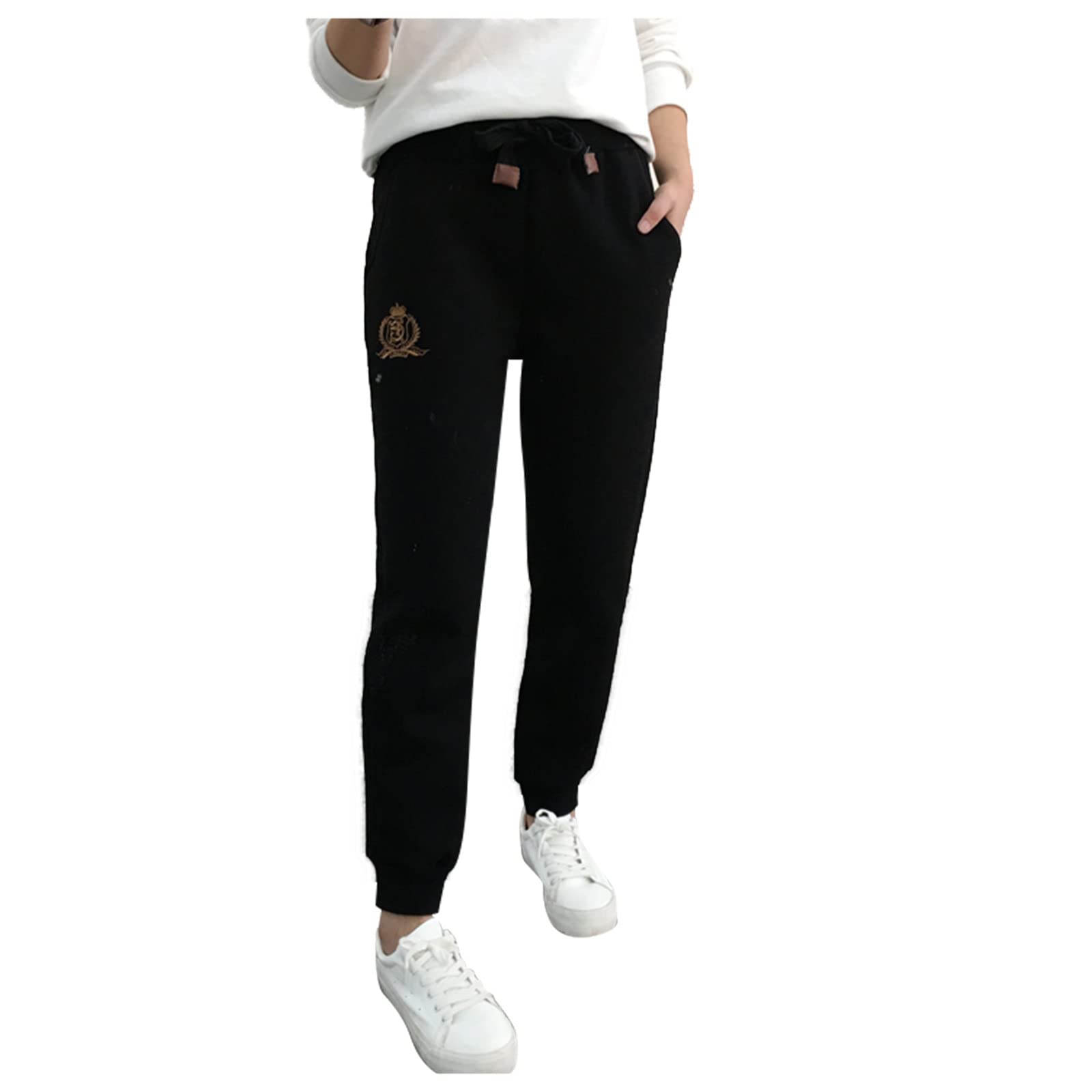 Makalon Women's High Waist Fleece Lined Sweatpants - Elastic Drawstring Thermal Pants for Casual Wear, Yoga, Lounge & Winter Comfort