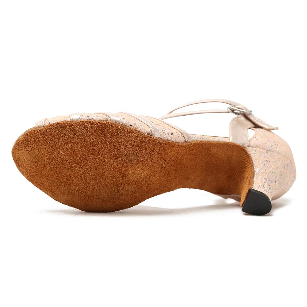 Hipposeus Women's Latin Dance Shoes - Professional Ballroom Salsa Tango Practice Shoes with 3
