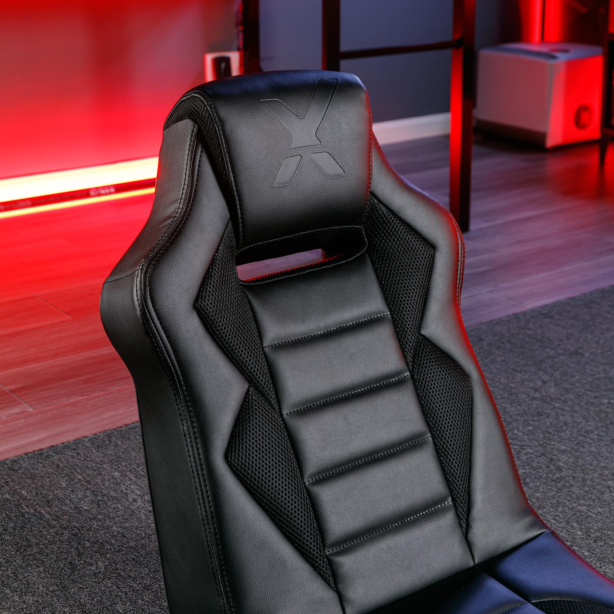 X Rocker Video Gaming Floor Rocker Chair with Built-in Speakers - Foldable Ergonomic Design for Bedroom, Game Room or Living Room - Perfect Gaming Gift for Boys, Girls & Teens Ages 5-17 - Ideal for Console Gaming, Movie Nights & Relaxing