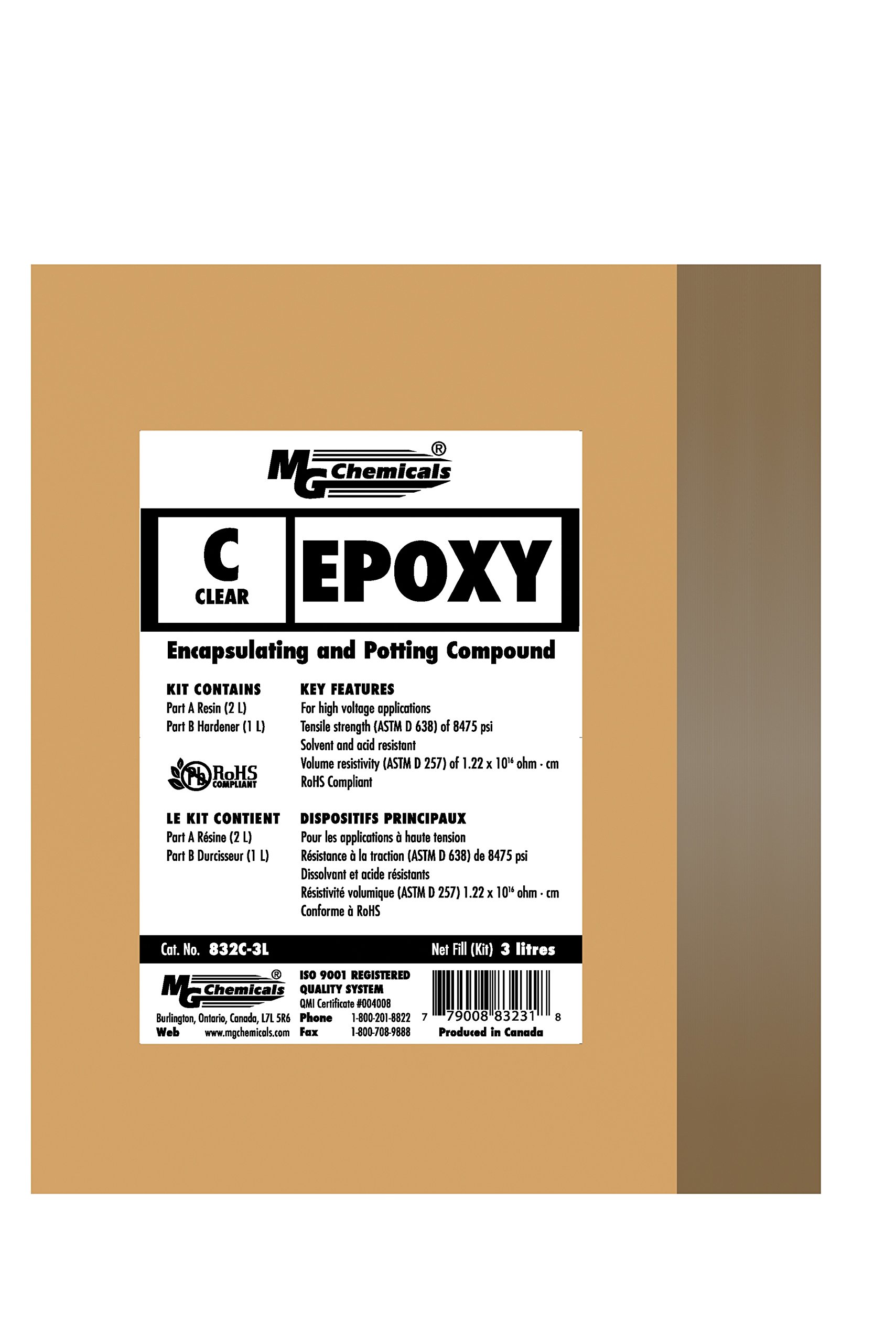 MG Chemicals 832C Translucent Epoxy Encapsulant - 2-Part 0.67 Gallon Kit for Electronics Potting & Circuit Board Protection | Waterproof Sealant for LED, Sensors & Electrical Components