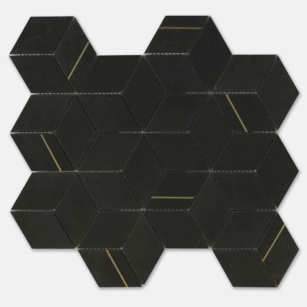 Premium Nero Marquina Honed Marble Mosaic Tiles - 12x12 Inch Square Sheets for Kitchen Backsplash, Bathroom Floor & Shower Walls - Natural Black & White Stone Tile for Modern Home Decor