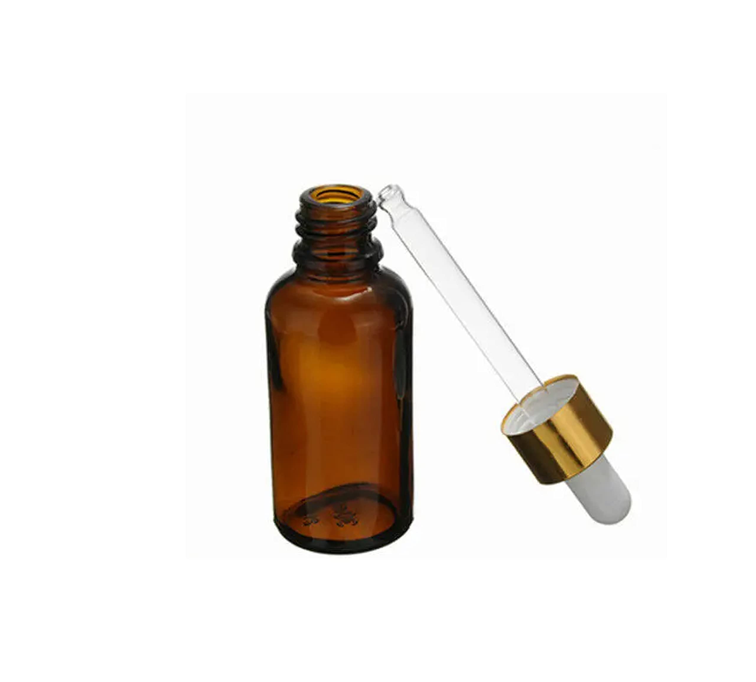 Pure Source India Amber Glass Dropper Bottles 30ml (6-Pack) - Essential Oil Bottles, DIY Perfume & Cosmetic Containers for Aromatherapy, Skincare, Travel | BPA-Free Dark Glass Storage