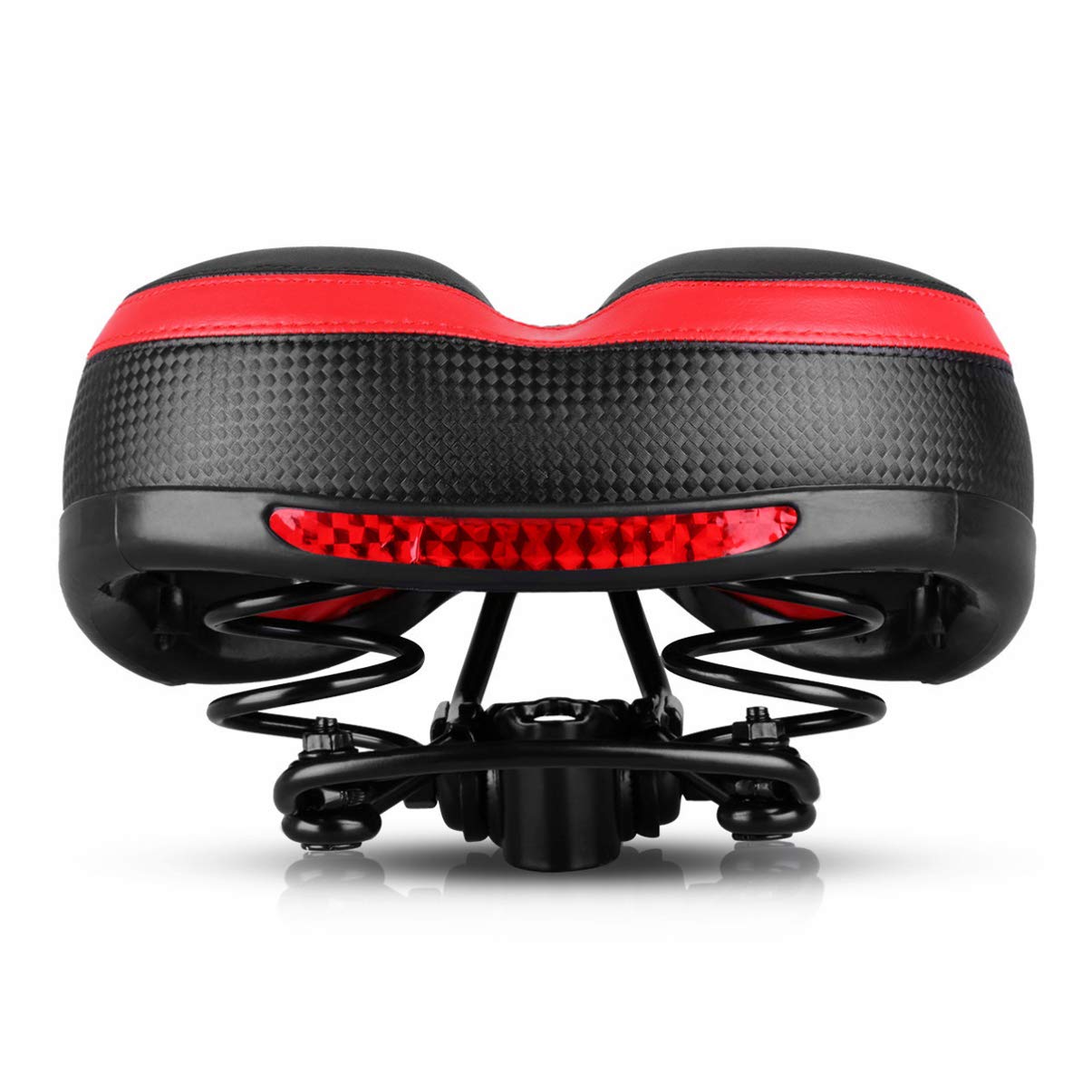 LIOOBO Universal Comfort Bike Saddle - Wide Padded No Nose Bicycle Seat for Men & Women, Reflective Road & Mountain Bike Seat Cushion - Ideal for Commuting, Long Rides & Outdoor Cycling