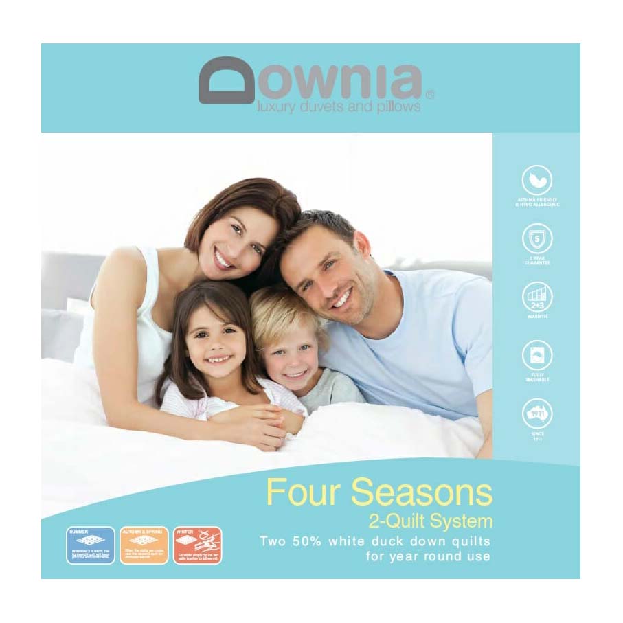 Four Seasons Collection Down and Feather Quilt - Lightweight All-Season Comforter for Single Bed | Soft & Breathable Bedding for Cozy Sleep | Perfect for Guest Rooms, Dorms & Apartments