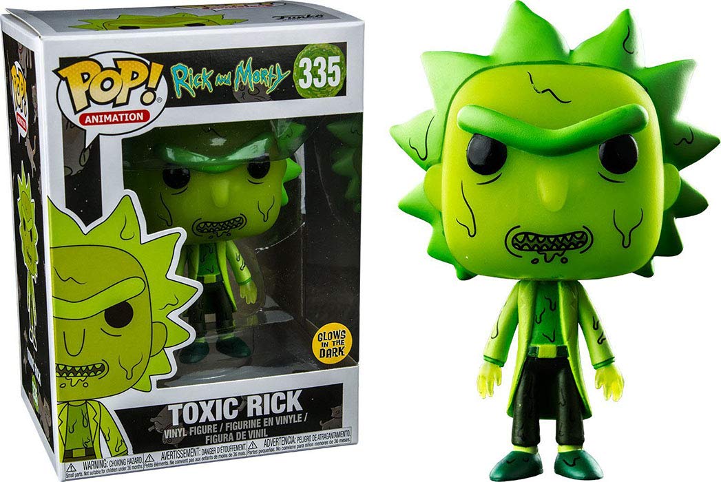 Funko Pop! Rick and Morty Glow in The Dark Toxic Rick Vinyl Figure #335 - Collectible Anime Action Figure for Home Decor, Office Display & Gift for Fans