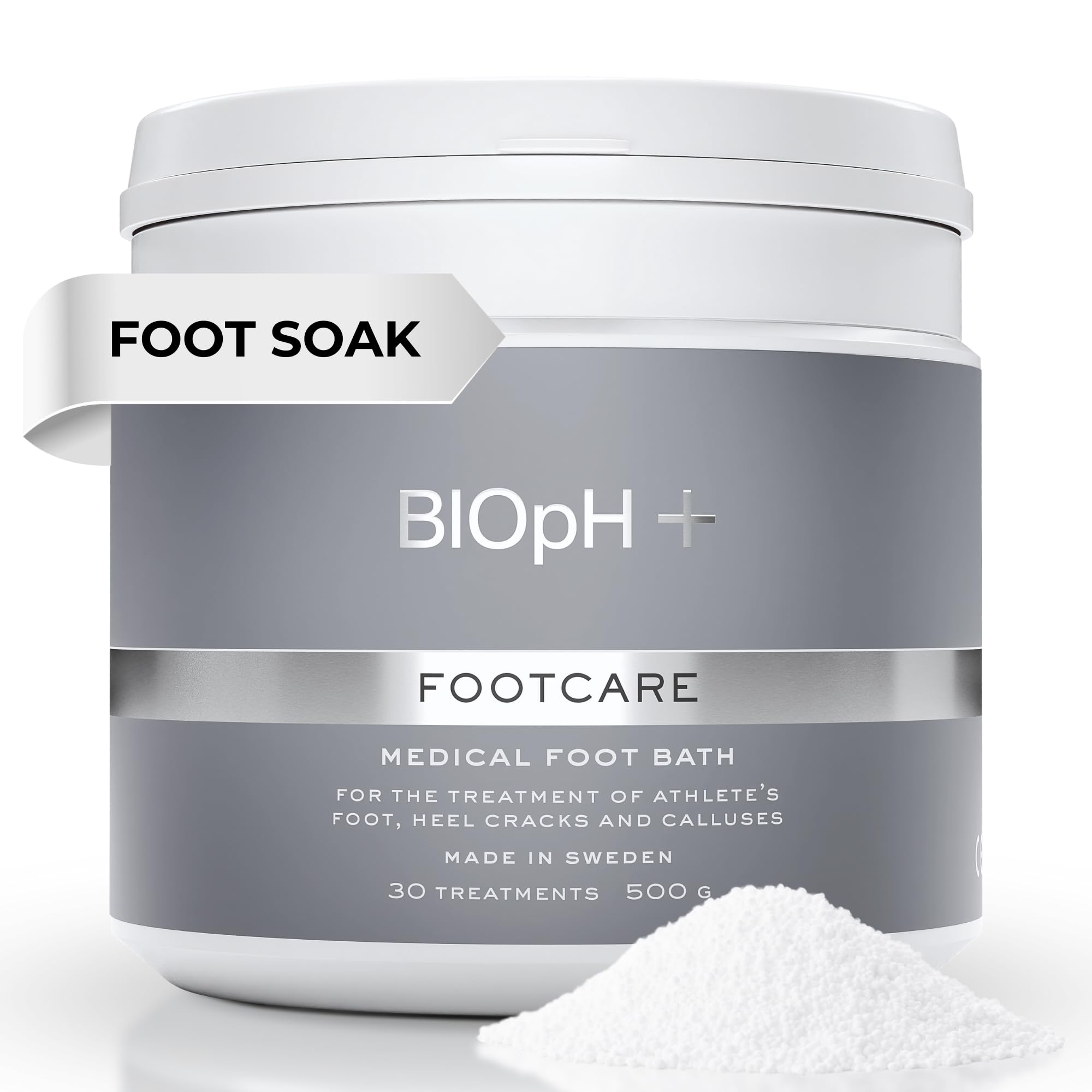 BIOpH+ Footcare 500g - Antifungal Foot Soak for Spa & Bath - Treats Athlete's Foot, Cracked Heels & Calluses - Natural Foot Treatment for Relaxation & Hygiene - Perfect for Home Spa & Pedicure Care