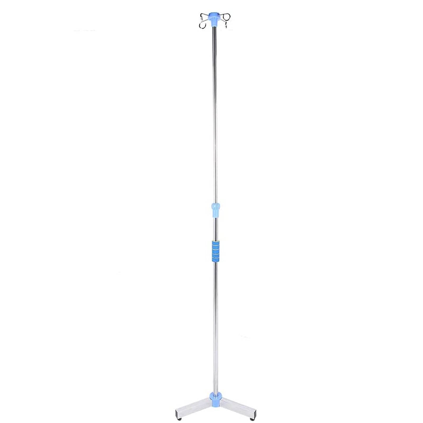 Portable Adjustable IV Stand with 4 Hooks - Stainless Steel Infusion Pole for IV Drip Bags - Perfect for Home Care, Hospital Use & Emergency Medical Scenarios