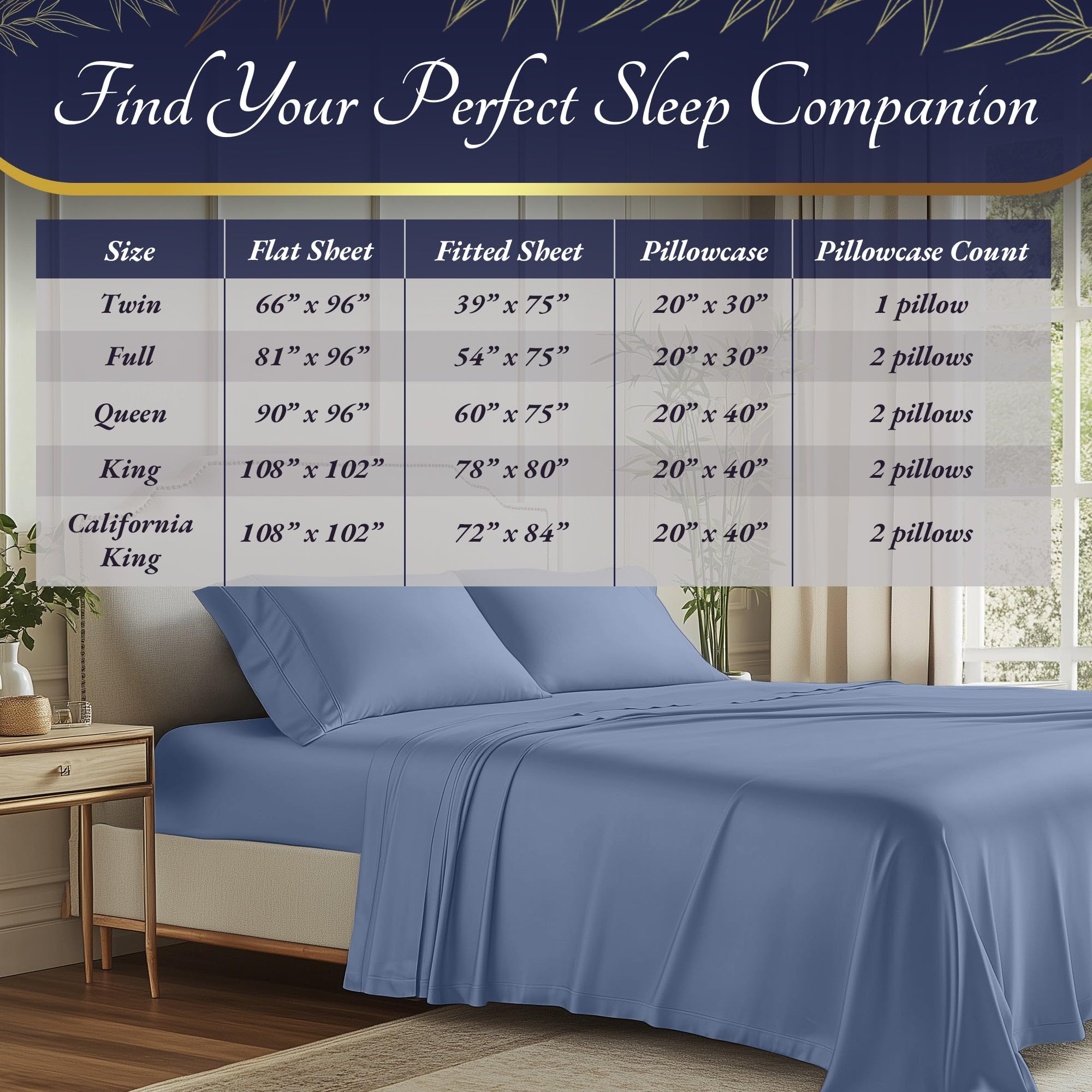 DECOLURE 100% Organic Bamboo Viscose Queen Size Sheet Set 4pcs - Ultra Soft Cooling Bed Sheets with 17