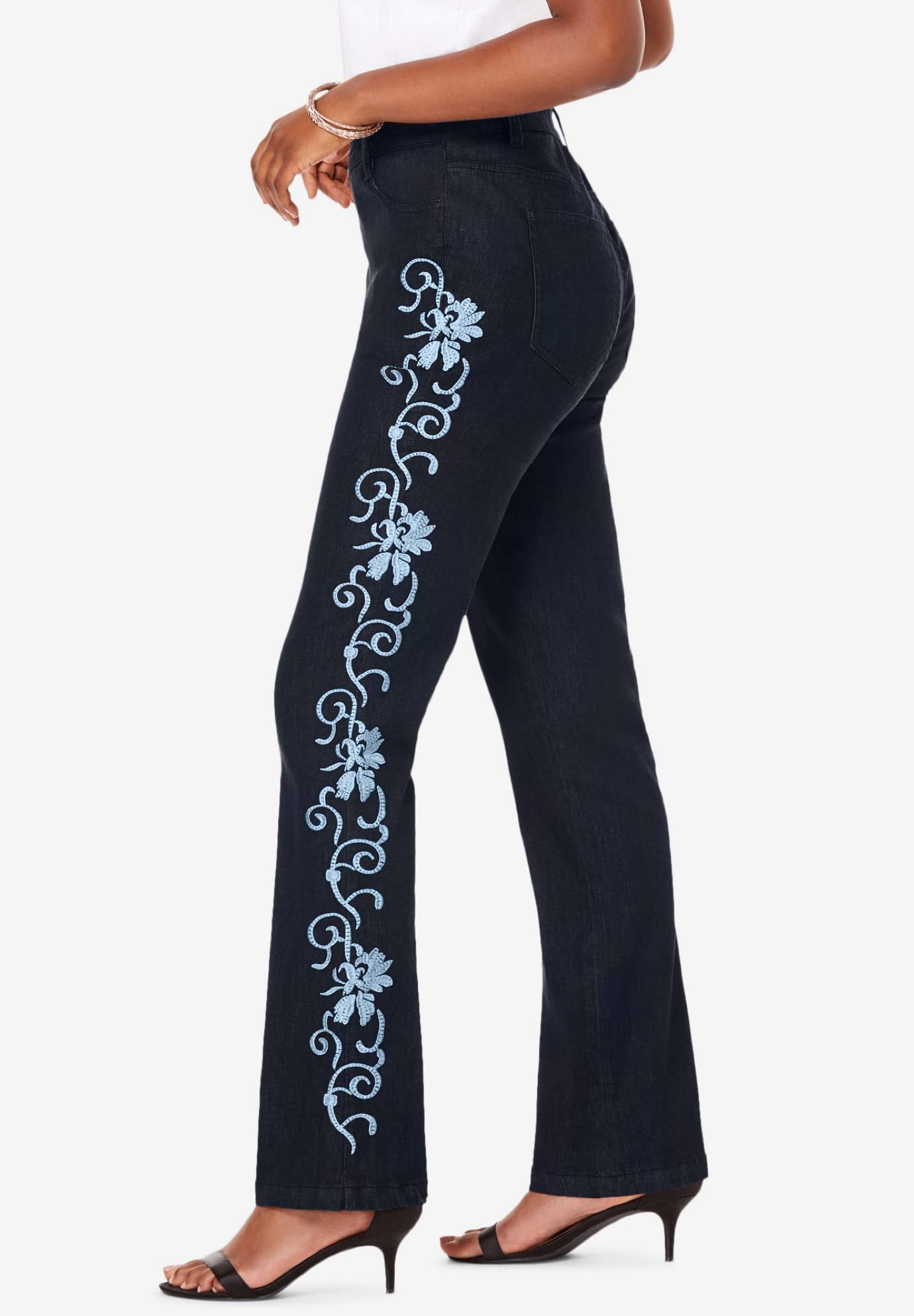 Roaman's Women's Plus Size Whitney Jean with Invisible Stretch - Comfortable Stretchy Denim Pants for Curvy Women | Perfect for Work, Casual Outings & Everyday Wear