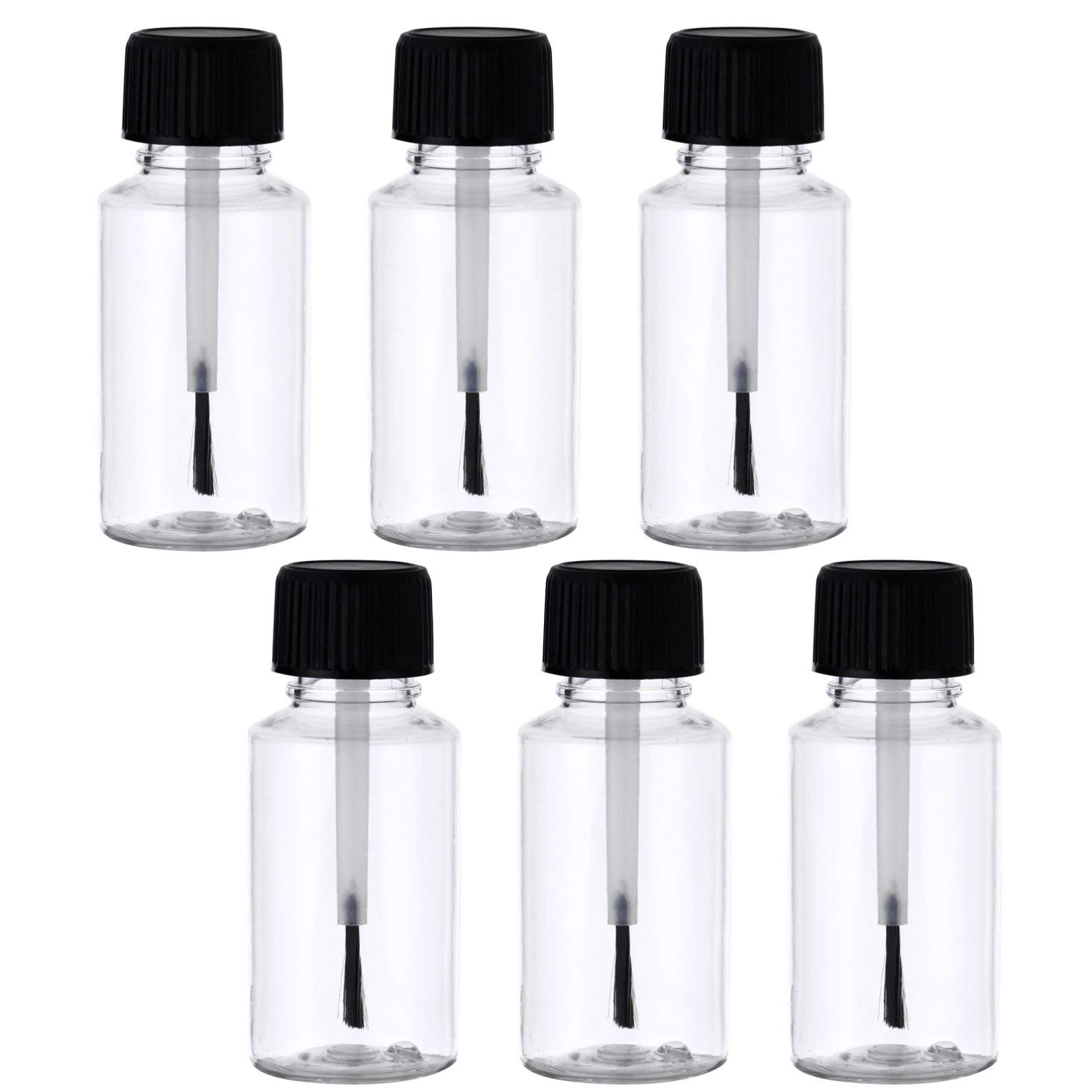Aislor 20ml Black Cap Clear Refillable Empty Nail Polish Bottles - Perfect for DIY Nail Art, Salon Use & Travel-Friendly Nail Polish Containers