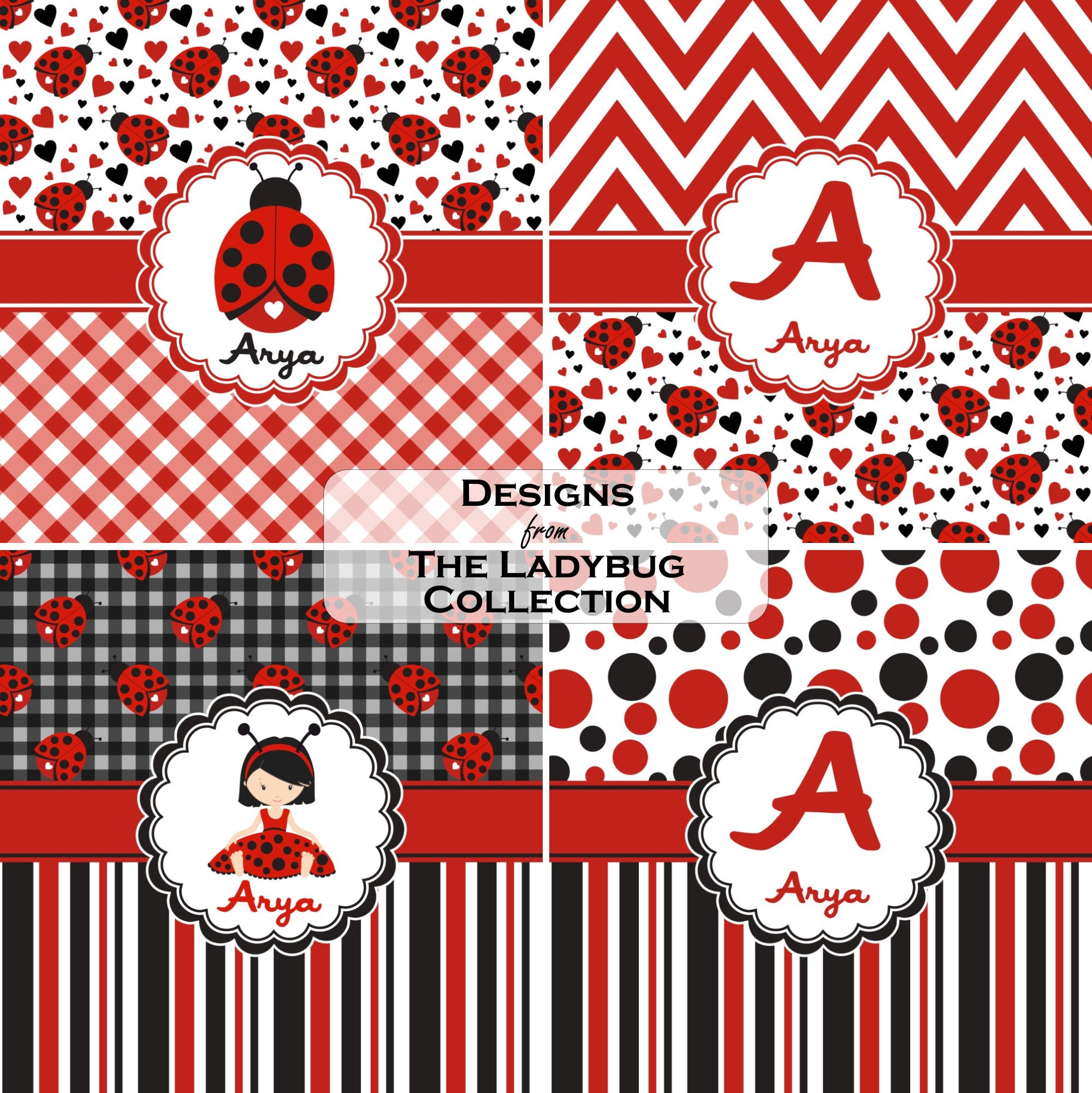Custom Ladybugs & Chevron Pattern Double Wall Insulated Tumbler with Straw and Lid - Perfect for Iced Coffee, Smoothies, and Outdoor Activities