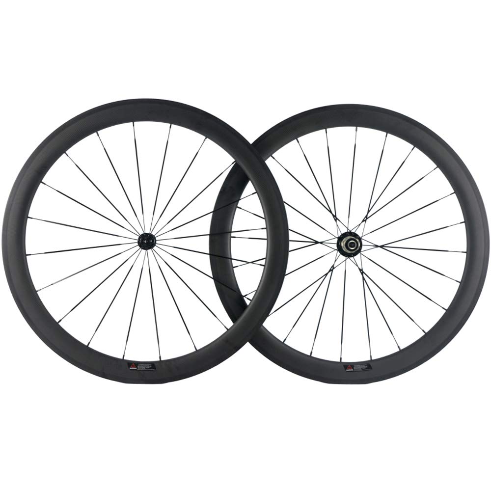 SunRise Bike 700c Carbon Fiber Wheelset - 25mm U-Shape 50mm Deep Clincher Road Bike Wheels for Racing & Performance Cycling - Perfect for Road Racing, Triathlons & Training