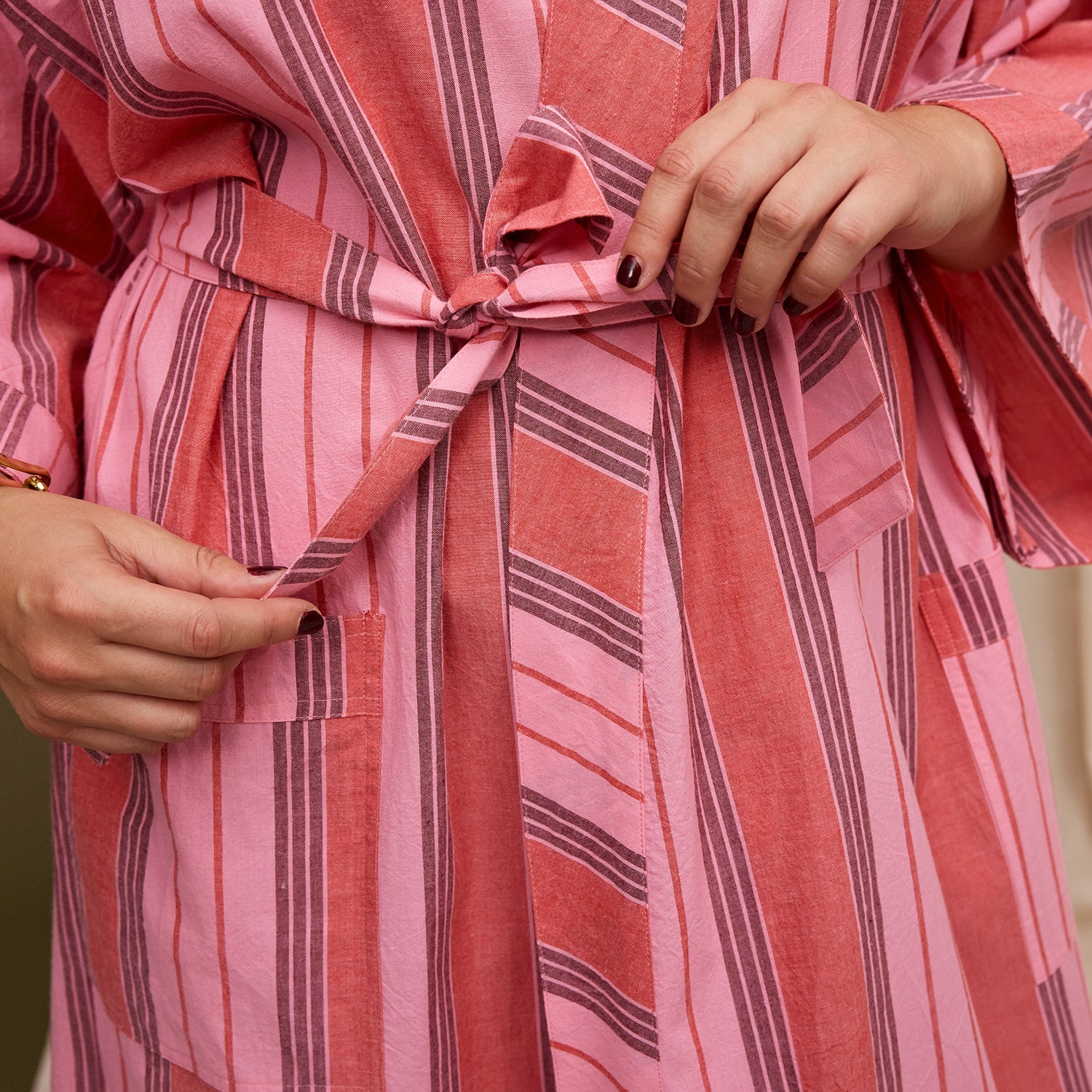 Brigitte Cotton Bath Robe for Women - Soft & Absorbent Scarlet Red Kimono Style Bathrobe - Perfect for Spa, Lounge & After Shower Relaxation