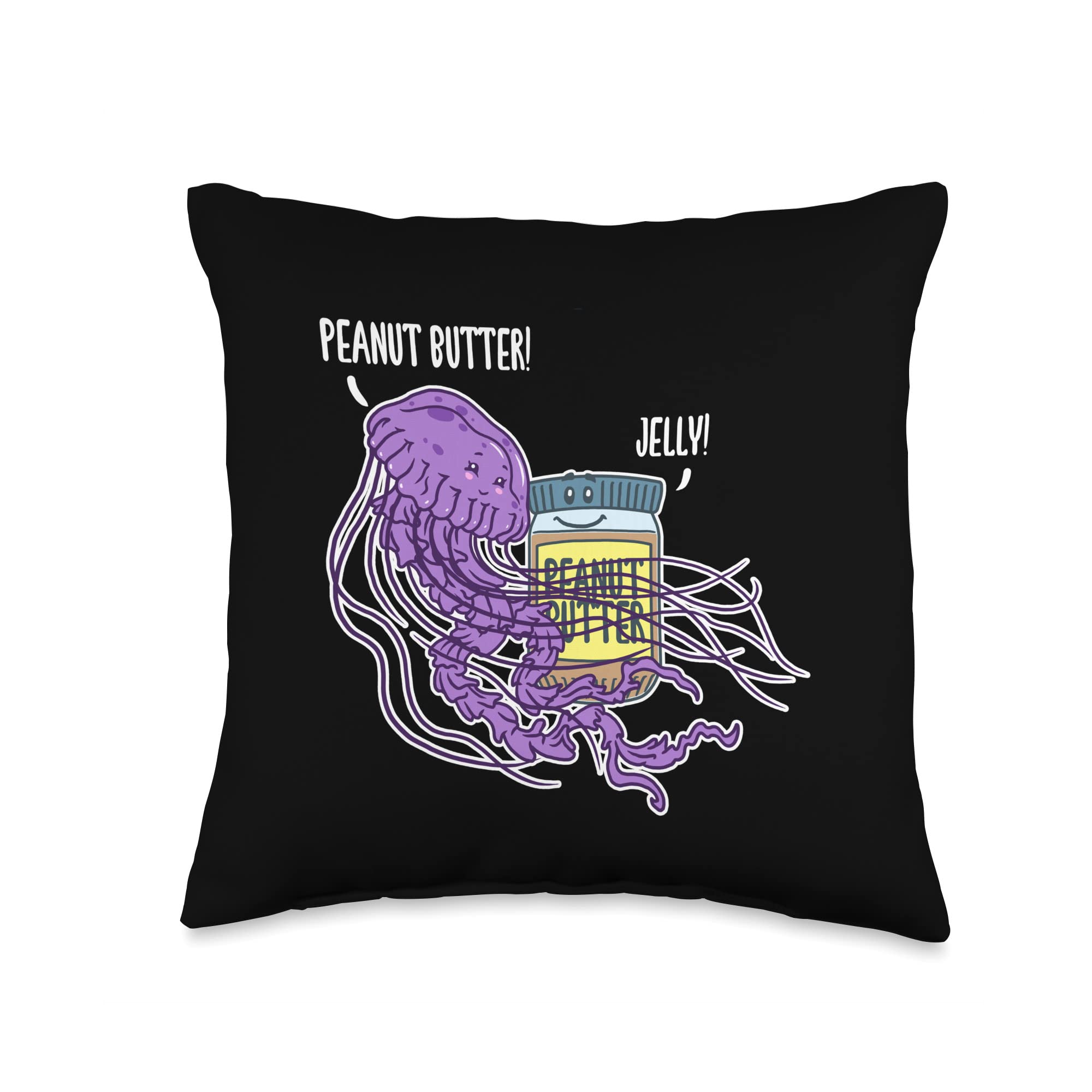 Peanut Butter Jelly Time Themed Decorative Throw Pillow - 16x16 Inch Multicolor Cushion Cover for Living Room, Bedroom & Dorm Decor