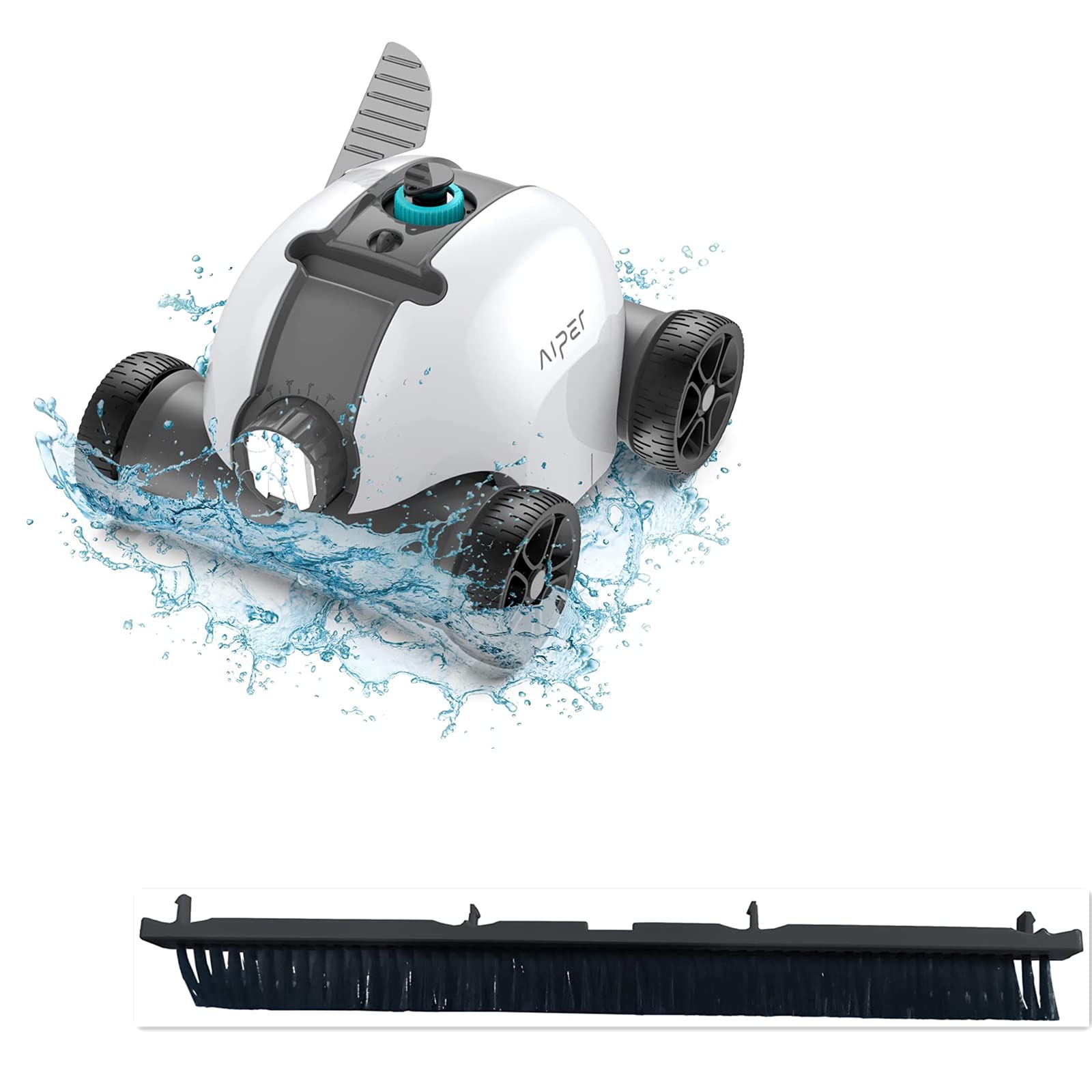 AIPER Seagull 1000 Cordless Robotic Pool Cleaner with Bottom Brush Replacement - Automatic Swimming Pool Vacuum for In-Ground & Above Ground Pools - Ideal for Cleaning Leaves, Debris & Dirt