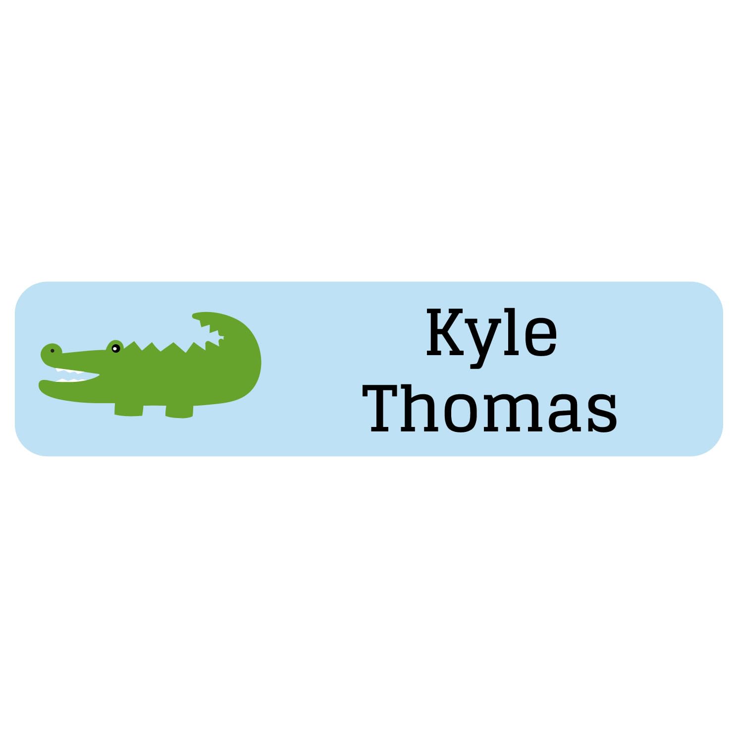Custom Name Labels for Daycare - 99 Waterproof Personalized Stickers (5 Sizes) | Name Bubbles for Clothing, Toys, Books, Water Bottles, Lunch Boxes & Shoes | Perfect for School, Camp & Organization (Alligator Design)